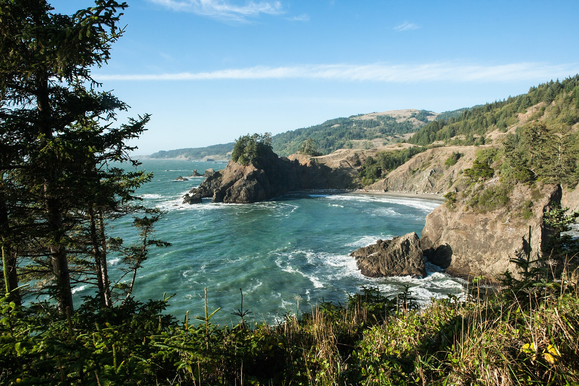 Ocean at the Oregon Coast Hwy south of Pistol River State Park, Oregon, USA