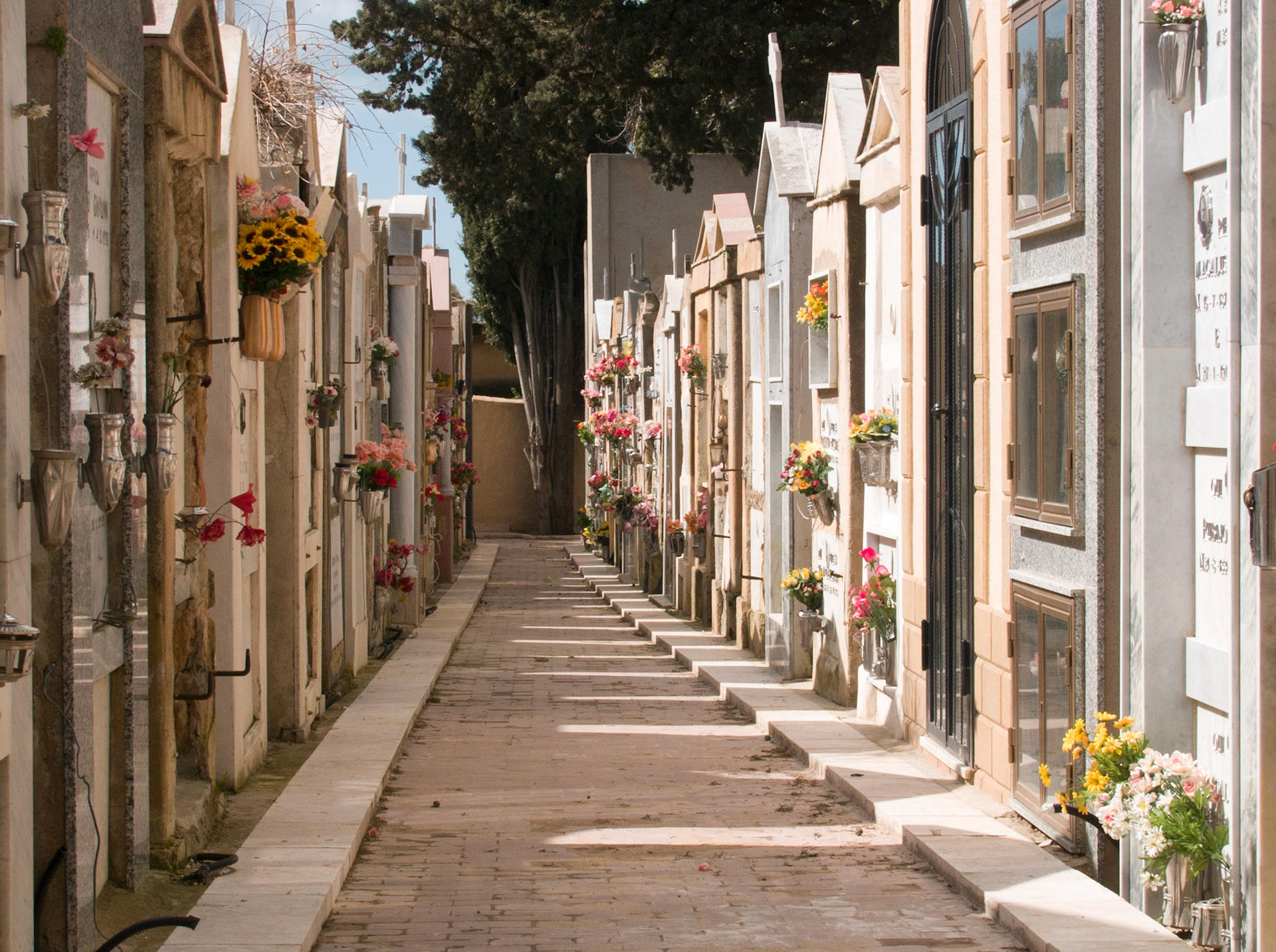 "city" of graves. Cemetary the Italian way  at Ribera, Sicily, IT