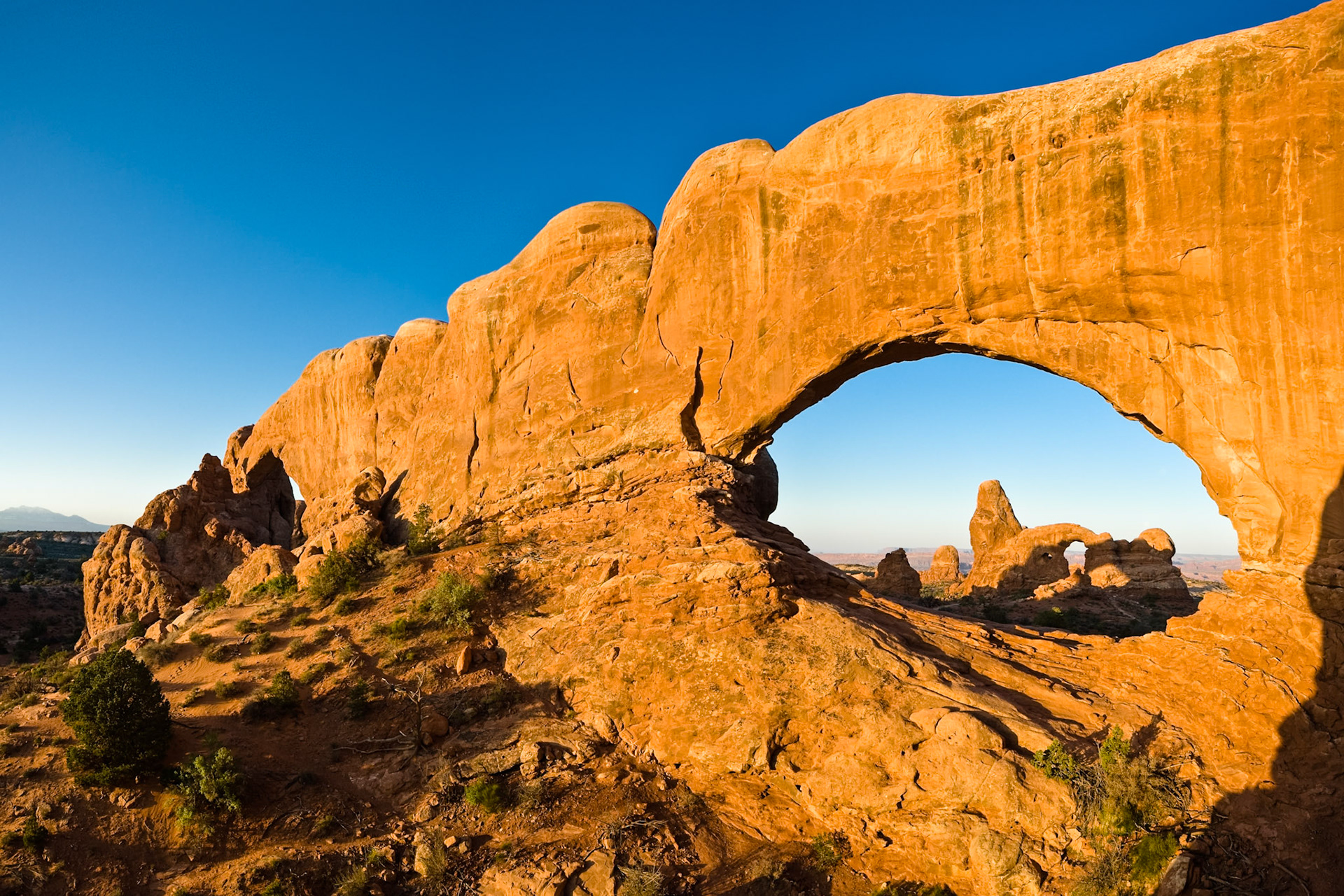 Turret Arch, Natural bridge, North Window, Arches NP, Utah, USA