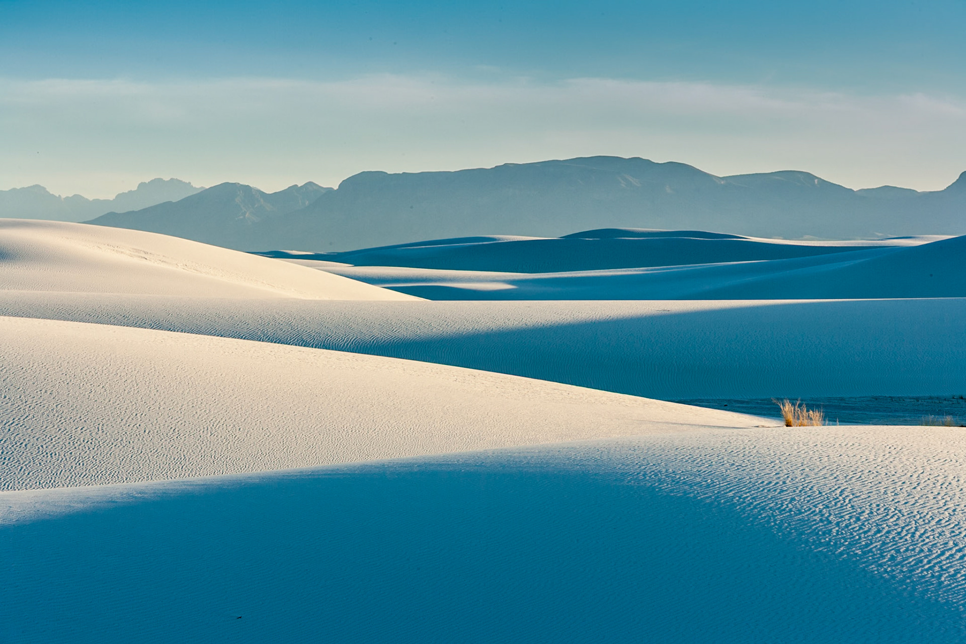 White Sand Dunes National Monument at sunset, New Mexico, USA