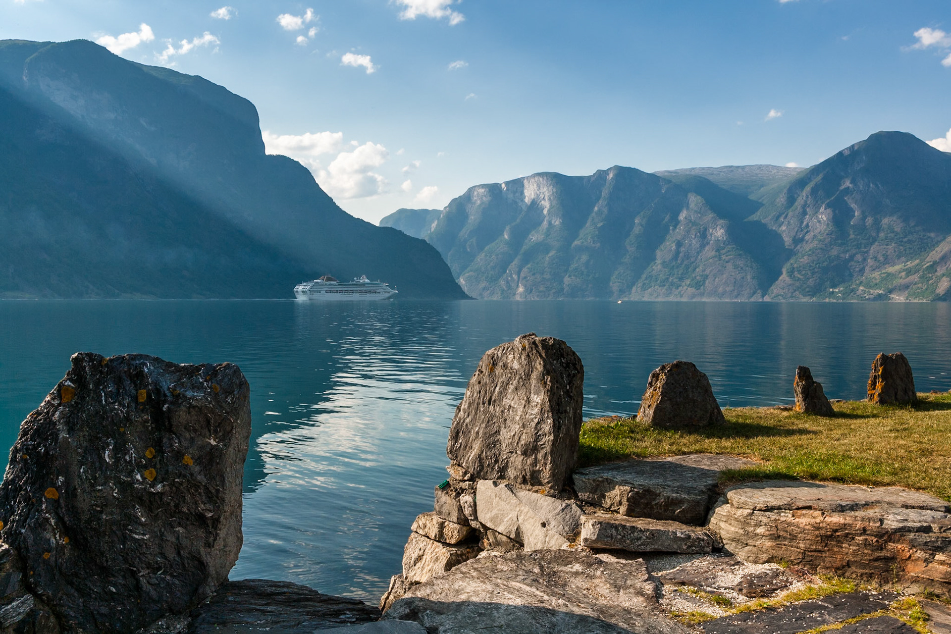 Cruise Liner at Aurland, Aurlandsfjorden