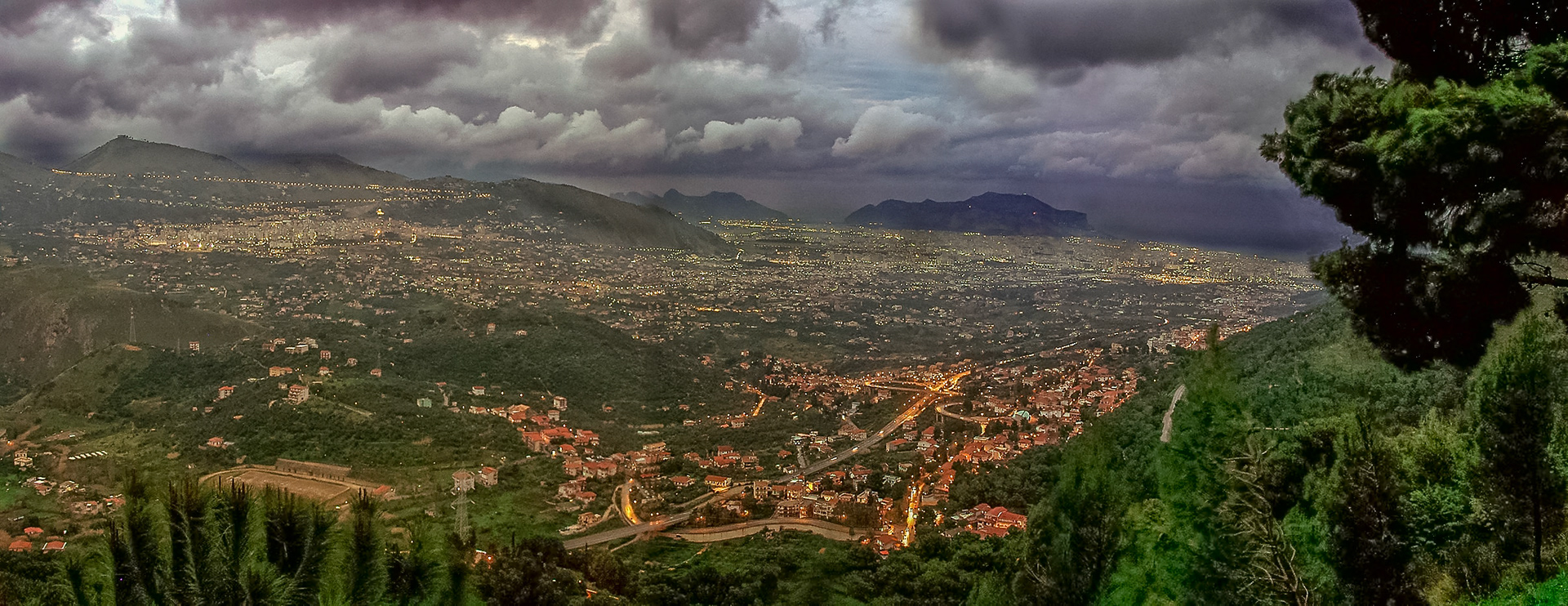 Panorama of Palermo at night