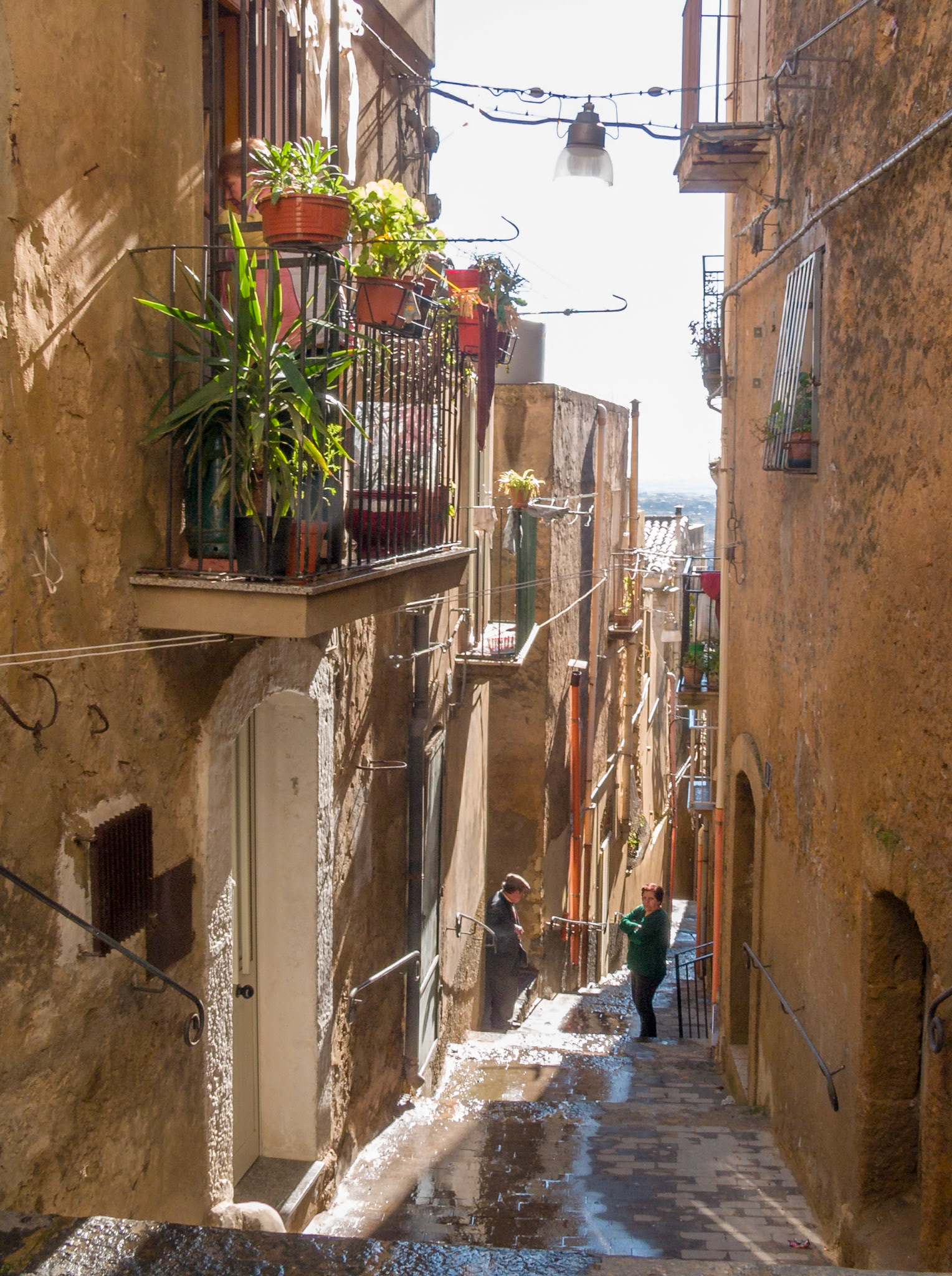 IT, SICILY - FEB 16, 2005 - Small street at Caltagirone
