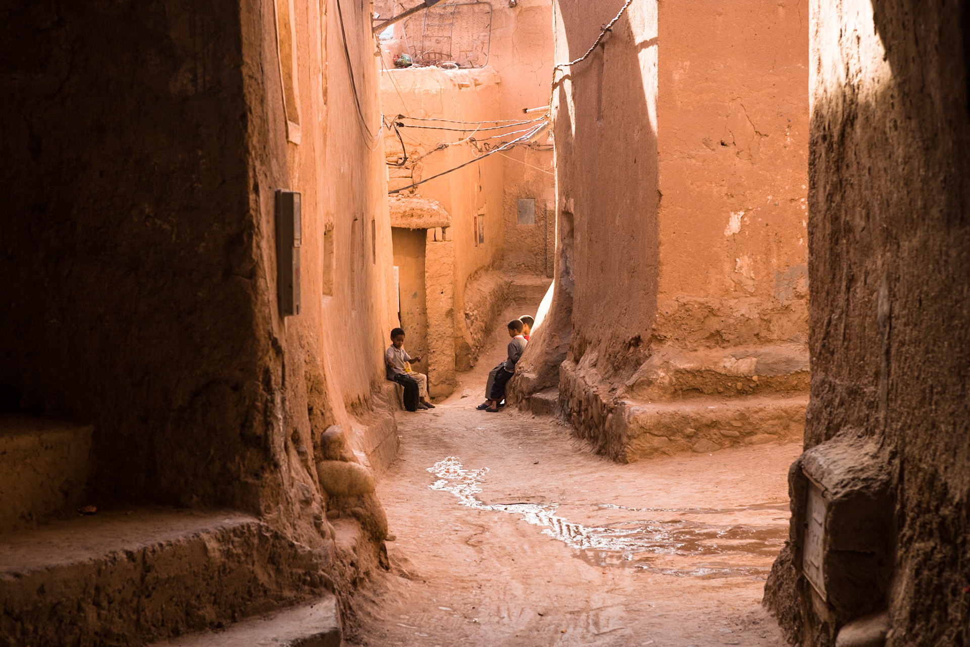 Children in a street at Ouarazate, Morocco