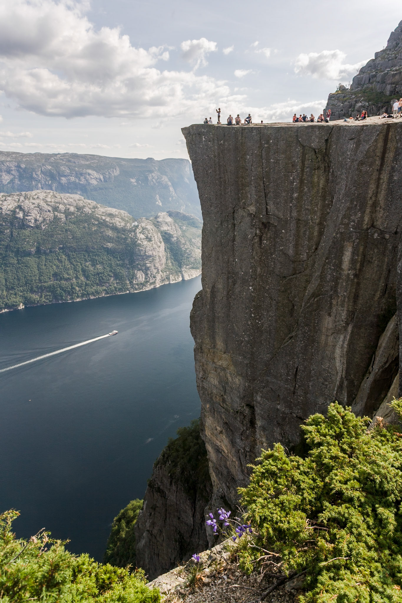 Preikestolen at the Lysefjorden near the city Jørpeland Norway