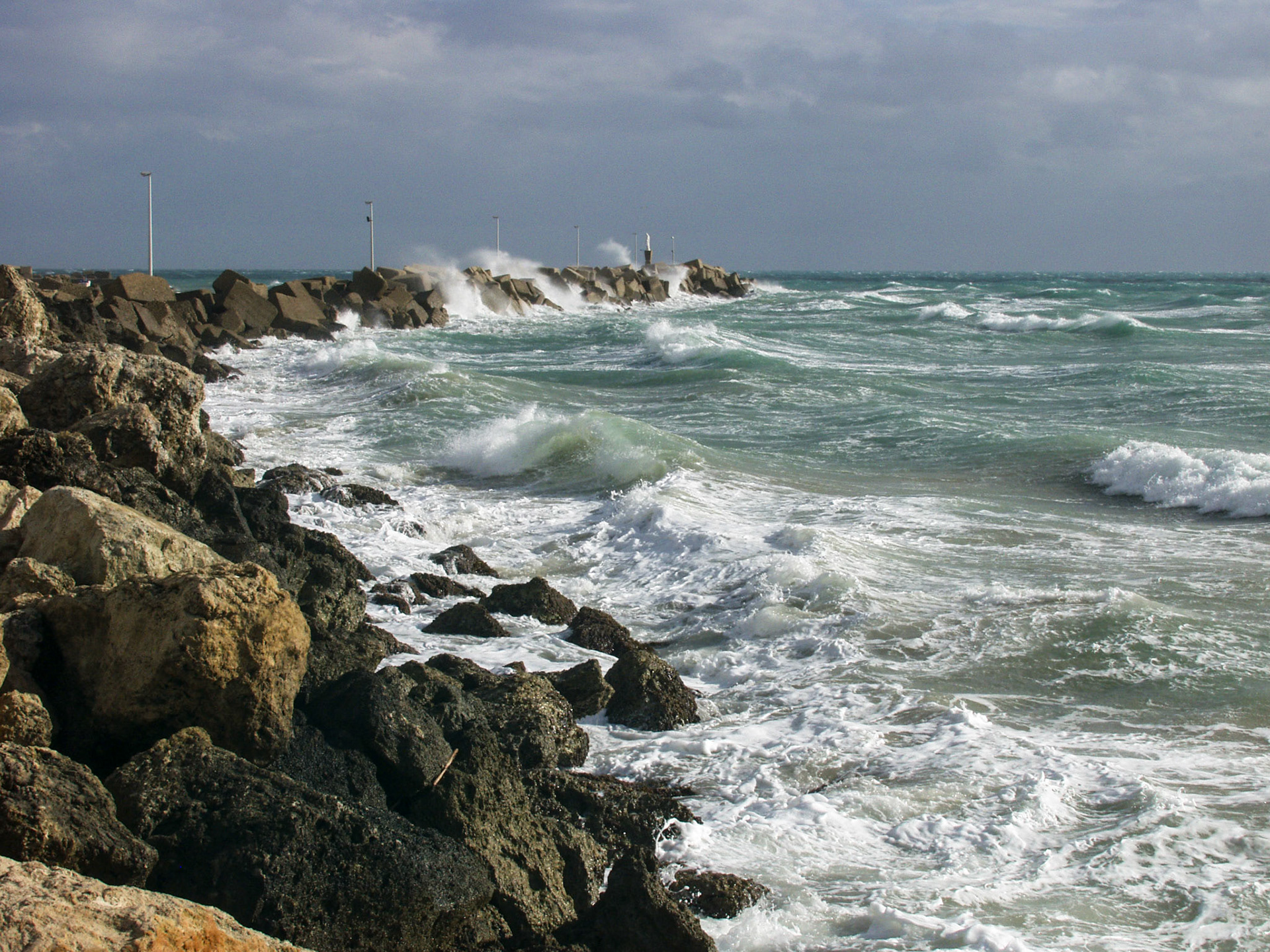 Waves at the sea at Siculiana Marina