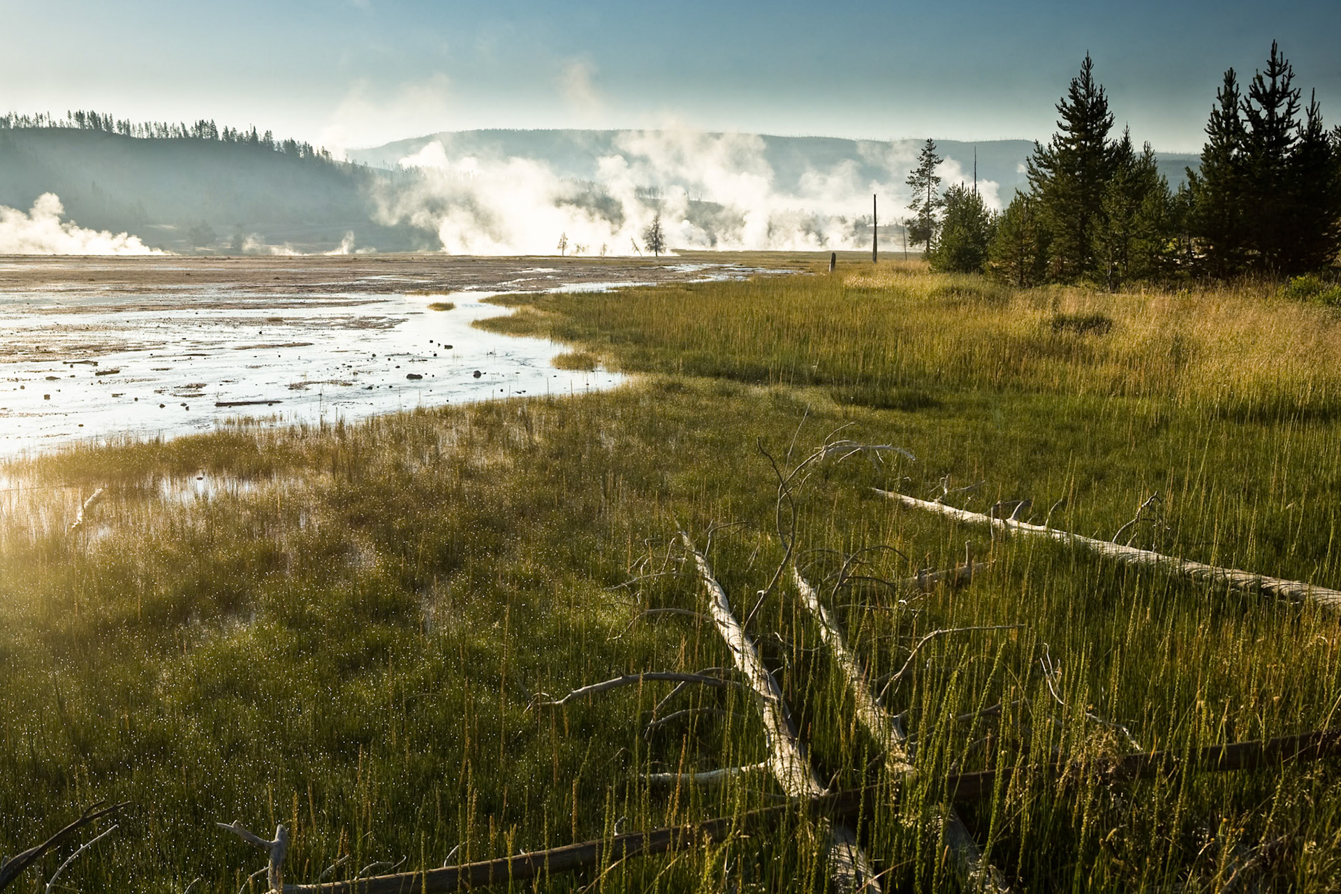 Midway Geyser Basin in Yellowstone National Park Wyoming, USA