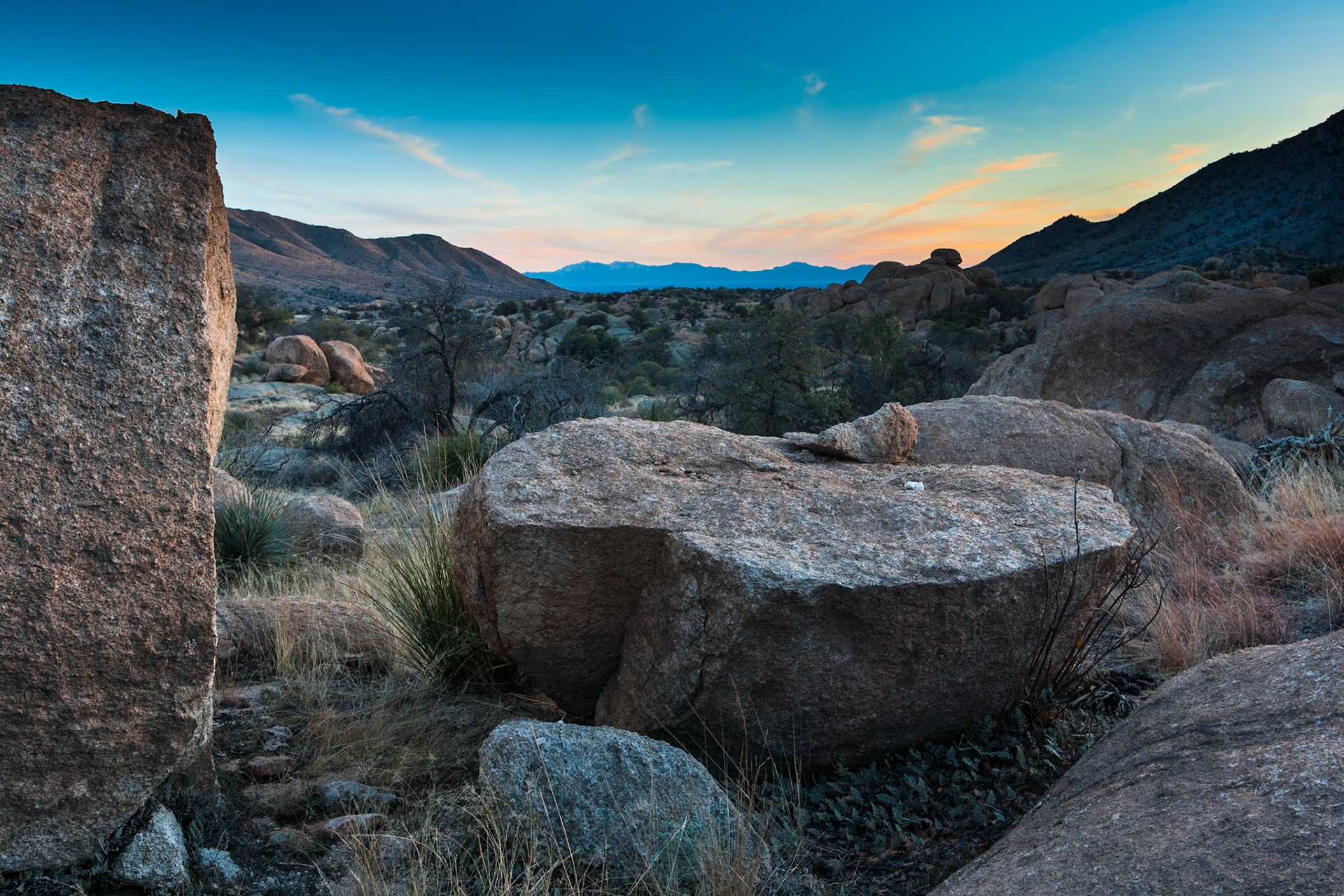 Texas Canyon, near Benson, at sunset, Arizona, USA