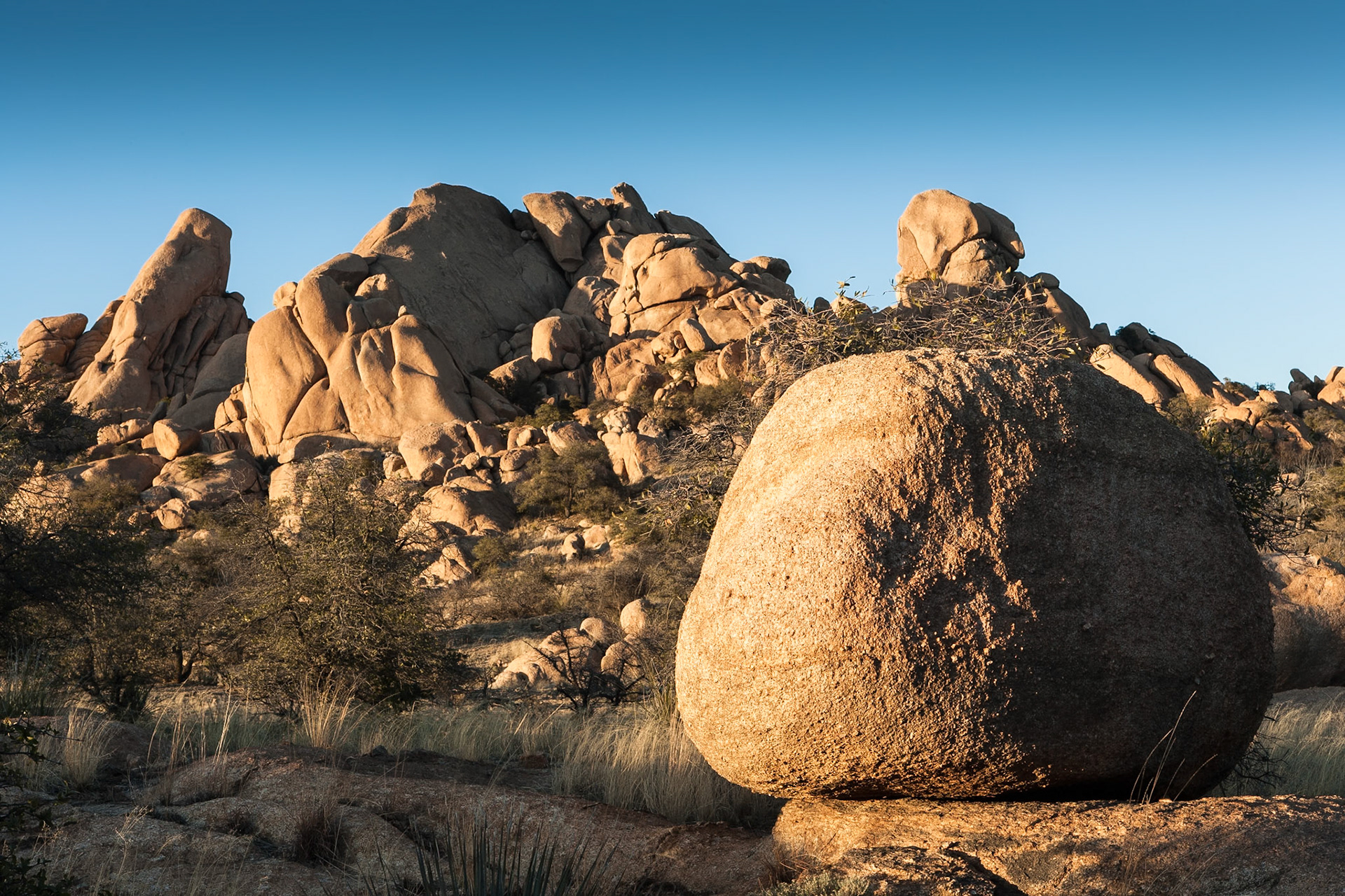 Texas Canyon, near Benson, at sunset, Arizona, USA