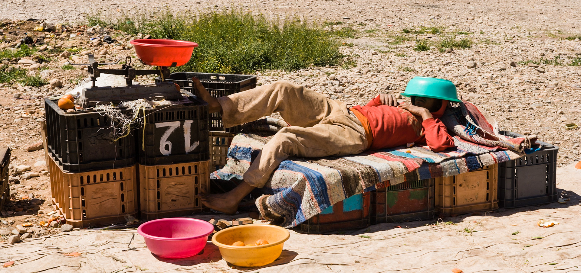 Sleeping beauty at Market at Tagmoute, Morocco