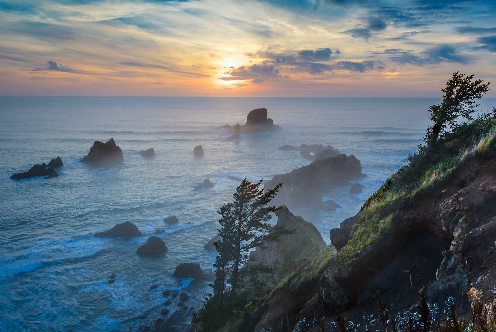 Sunset at Ecola SP near Seaside, Oregon, USA
