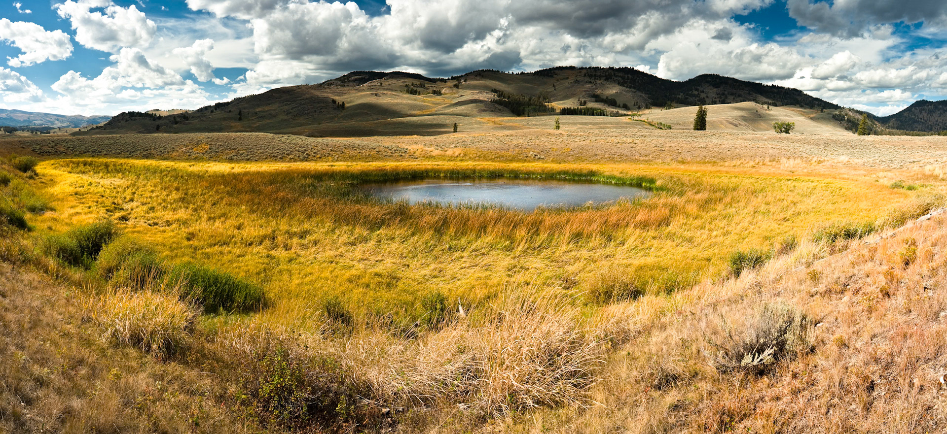 Lake near Slough Creek in Yellowstone National Park, Wyoming, USA