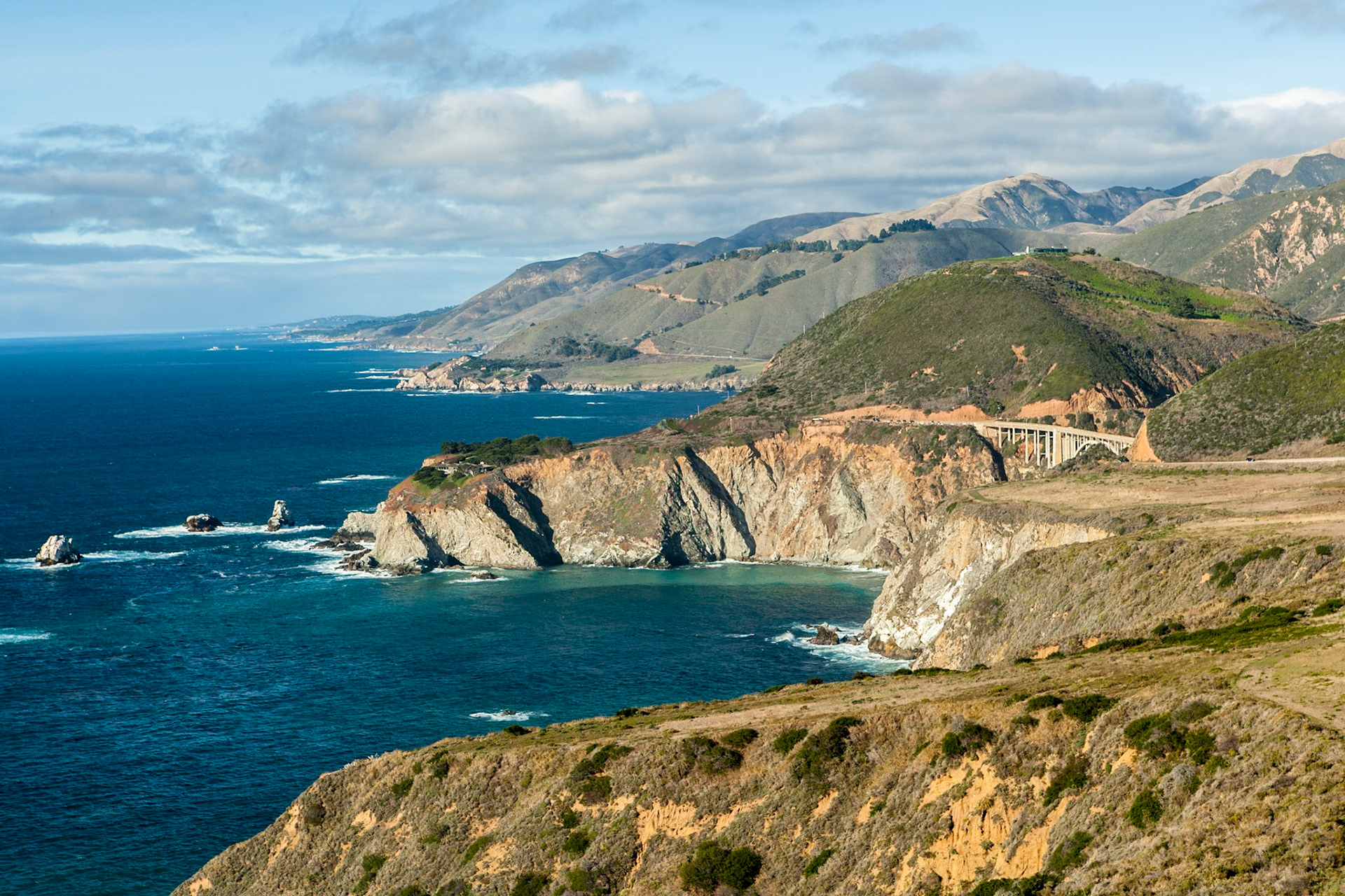 Hurrican Point at Hwy 1, Bixby Bridge, California, USA
