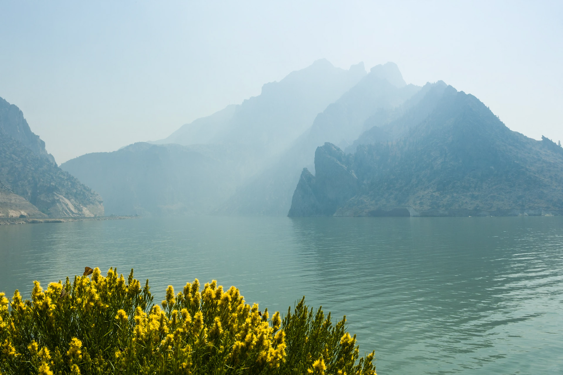 Smoke of Forest fires in the Mountains at Buffalo Bill Res., WY
