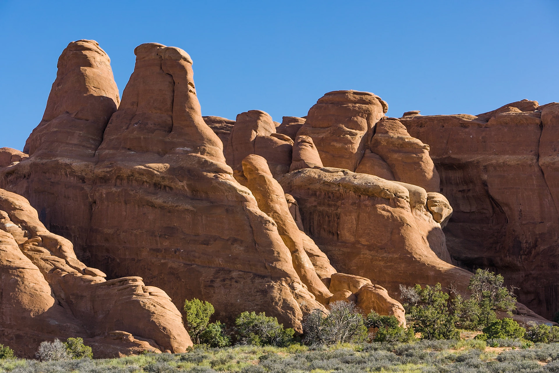 Arches NM, Fins near Sand Dune Arch, UT, USA