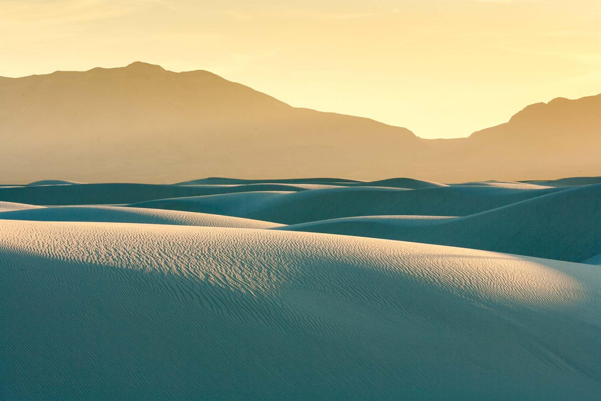 White Sand Dunes National Monument at sunset, New Mexico, USA