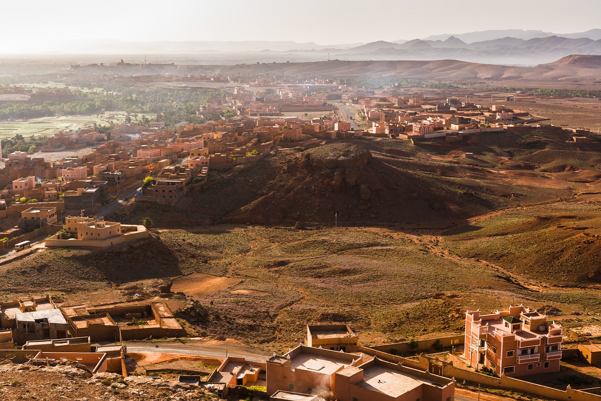 Overlook of Landscape near Tinerhir at the road to the Gorges du dades, Morocco