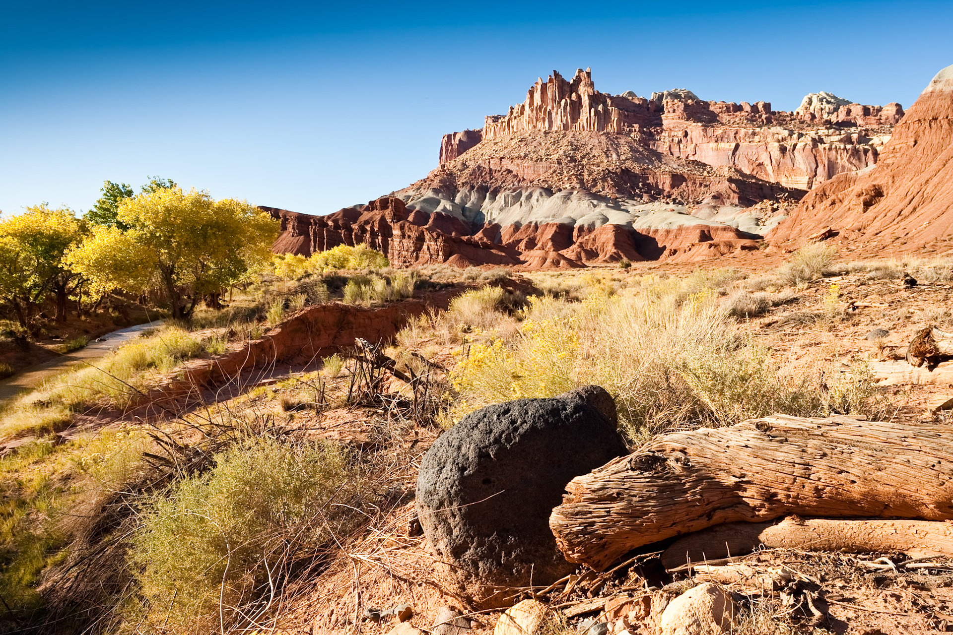 Rock formation The Castle, Capitol Reef National Park, Utah, USA
