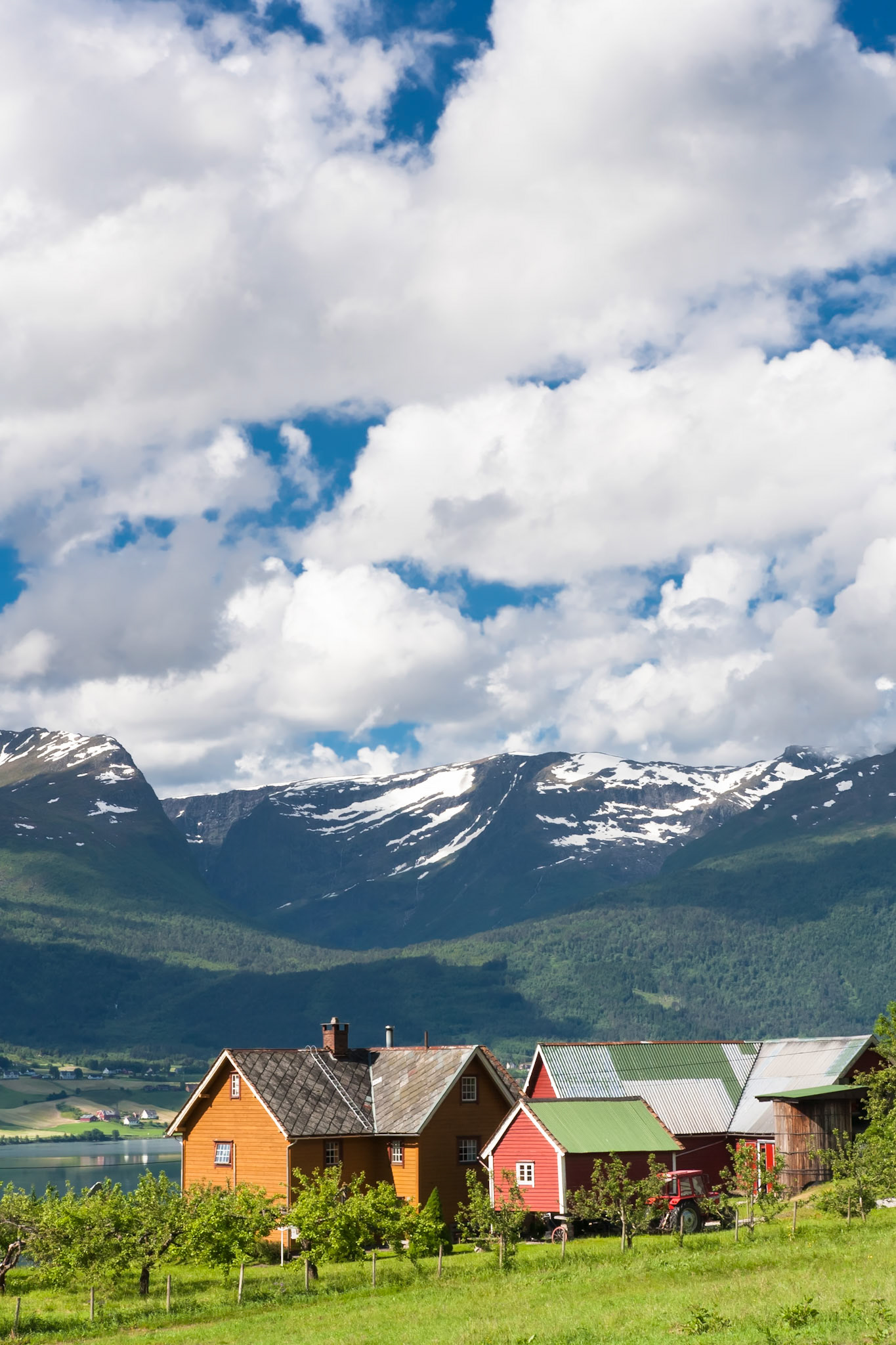 Houses near to Sandane at the Gloppenfjorden