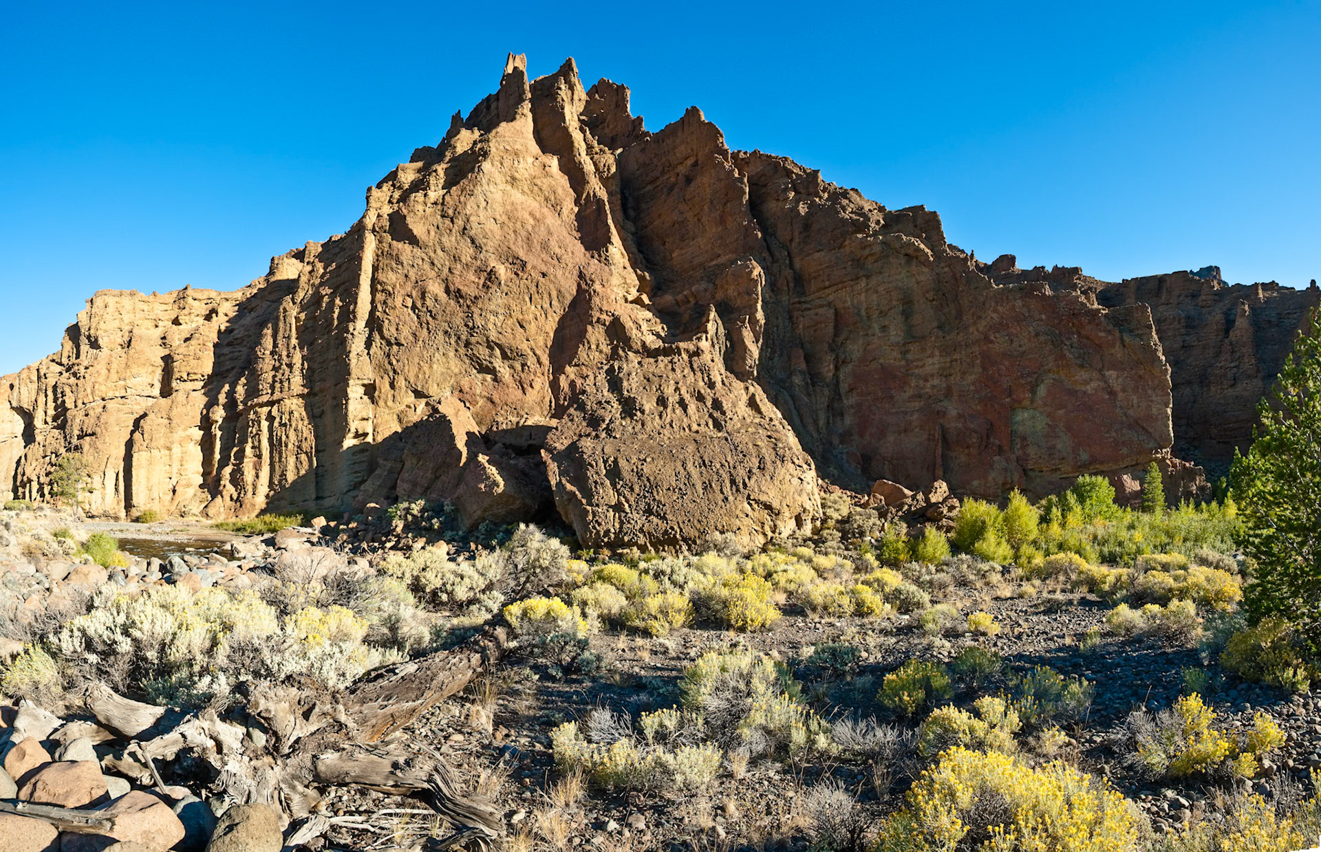 Big rock in the Wapiti Valley, Wyoming, USA
