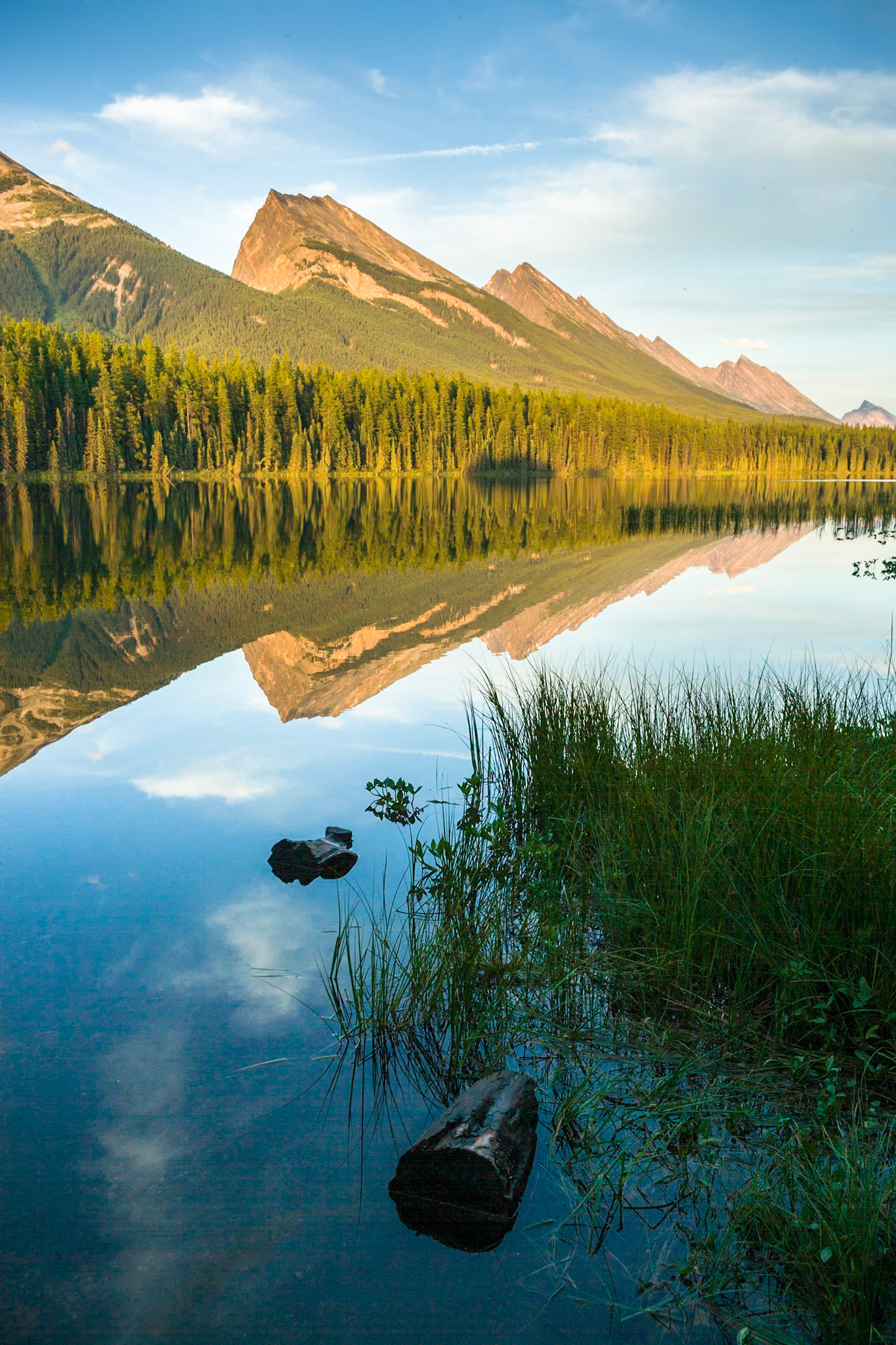 Sunset at Honeymoon Lake, Jasper Nat'l Park, Alberta, CA