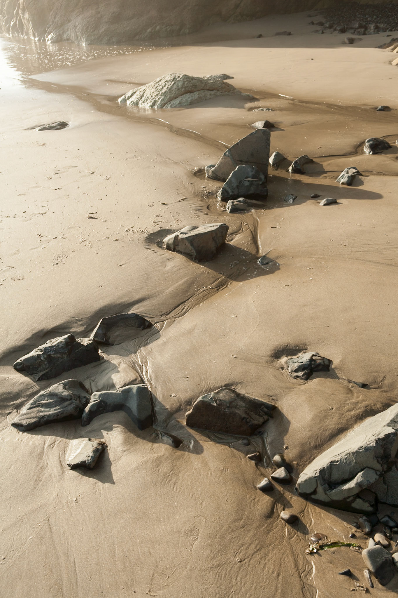 Graphical pattern at Hug Point at Oregon Coast Hwy, USA