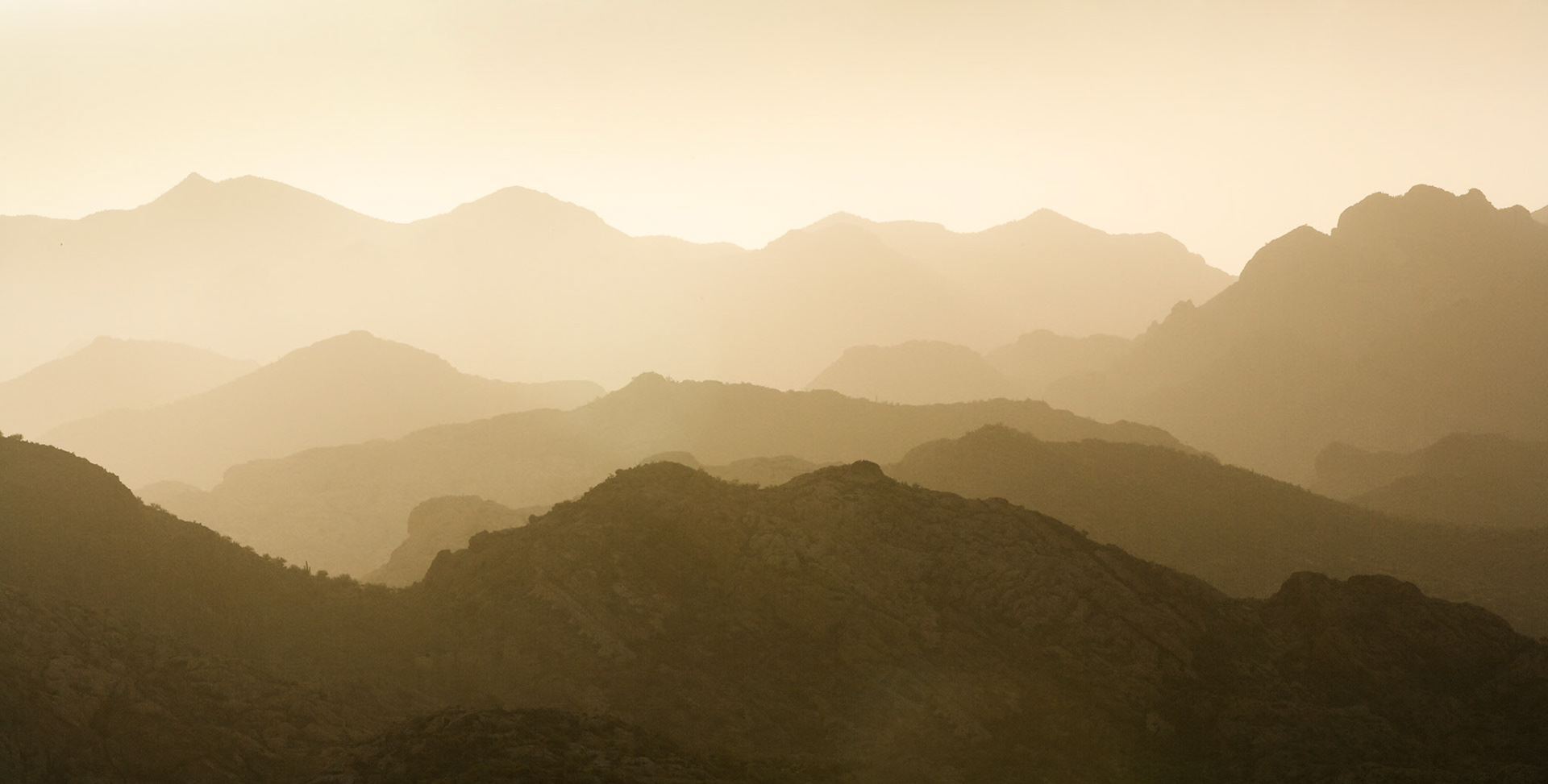 Hazy hills at Tonto National Forest near Lost Dutchman State Park, Arizona, USA