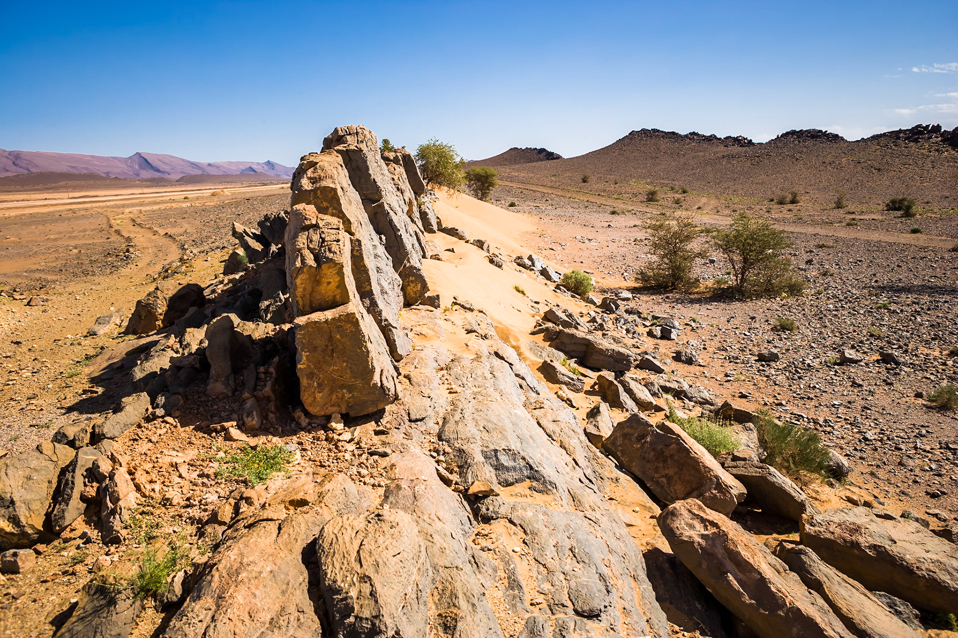 Wilderness at the N20 between Taghjijt and Tata, Morocco