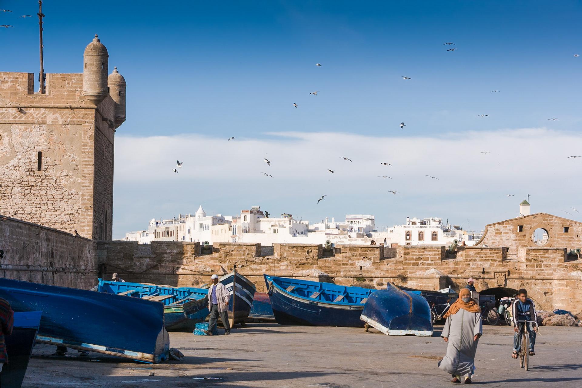 Fishing boats at harbour Essaouira, Morocco
