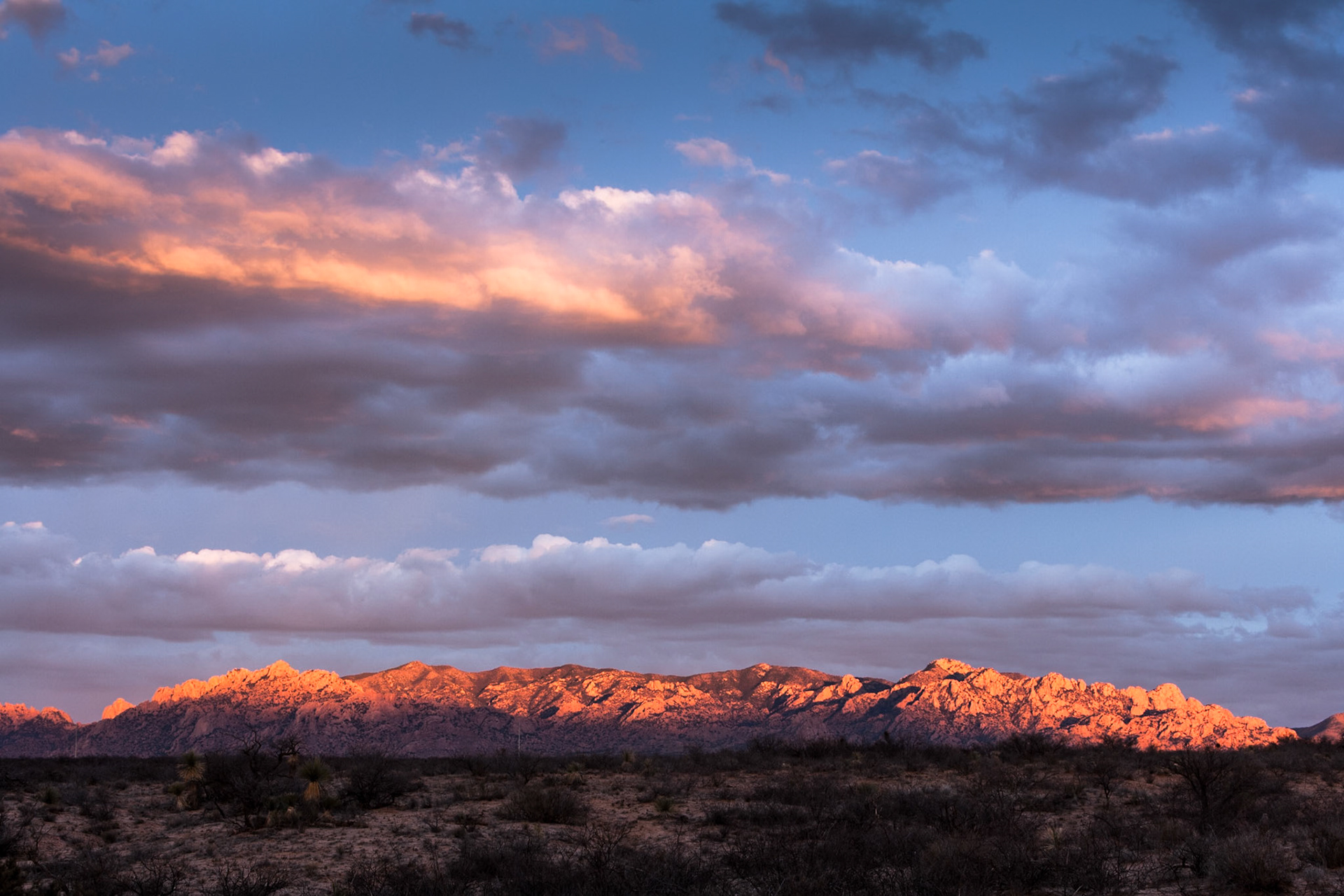Sunset near St. David, Dragoon Mountains, Arizona, USA