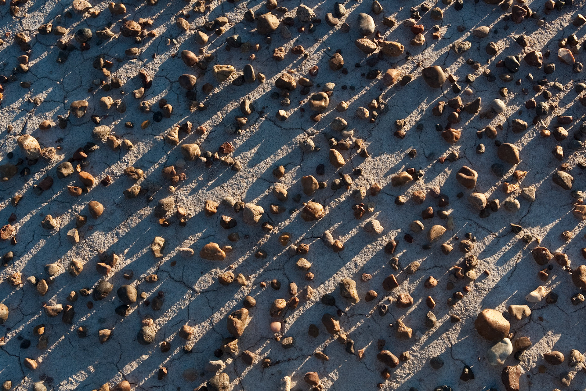 Small rock at sunset at Petrified Forest National Park, Blue Mesa, AZ, USA