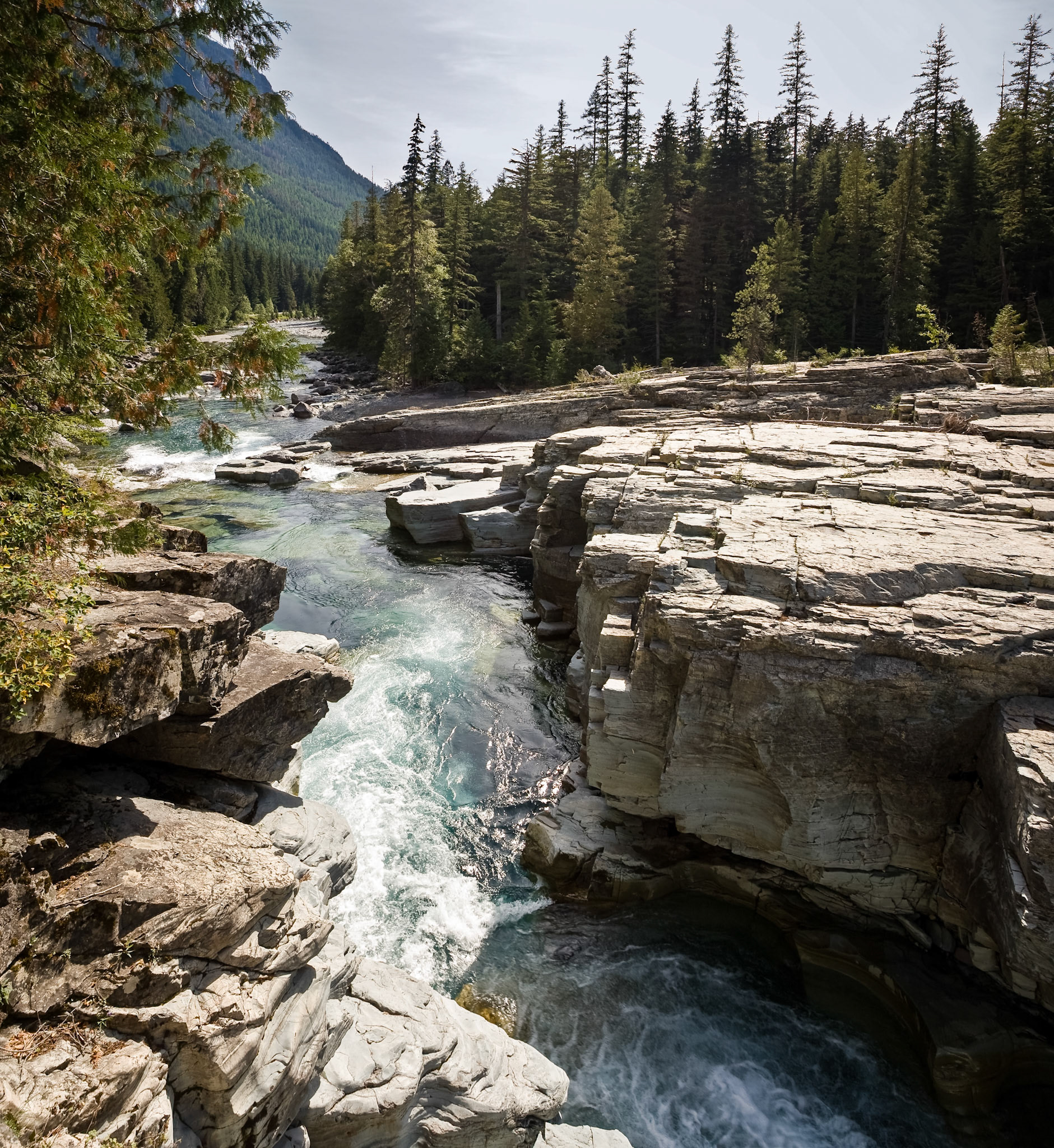 Waterfall At Mc Donald Creek in Glacier National Park, Montana, USA