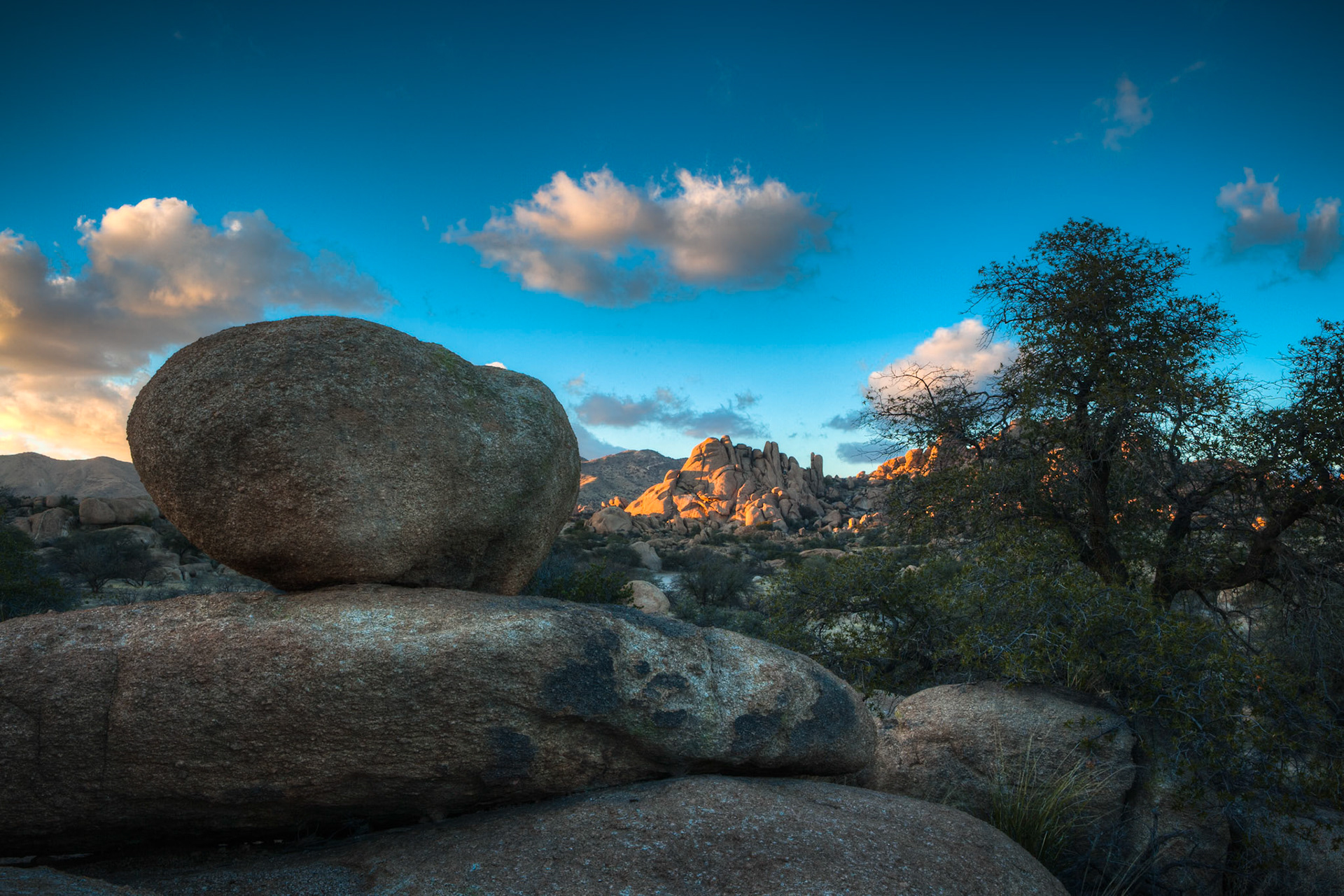 Texas Canyon, near Benson, at sunset, Arizona, USA