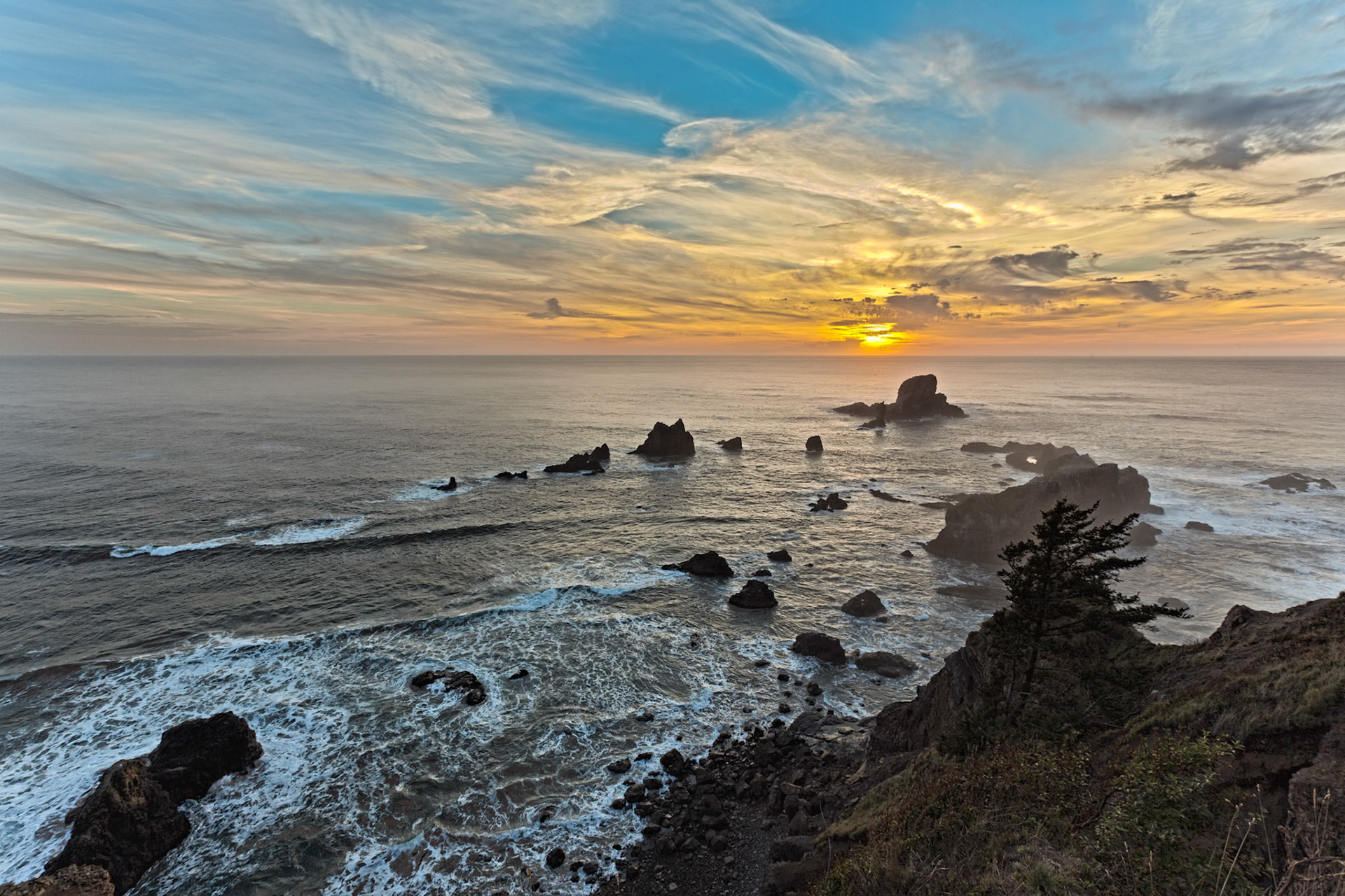 Sunset at Ecola SP near Seaside, Oregon, USA