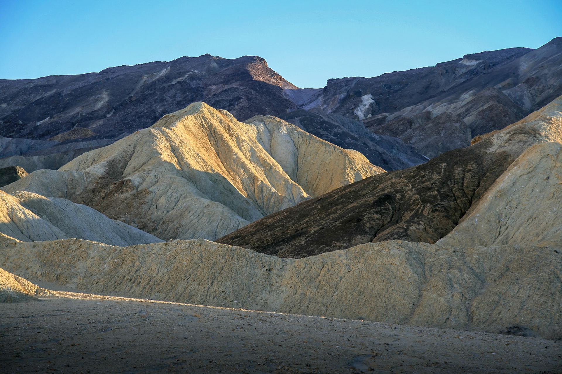 Death Valley near Zabriski Point at sunrise, CA, USA