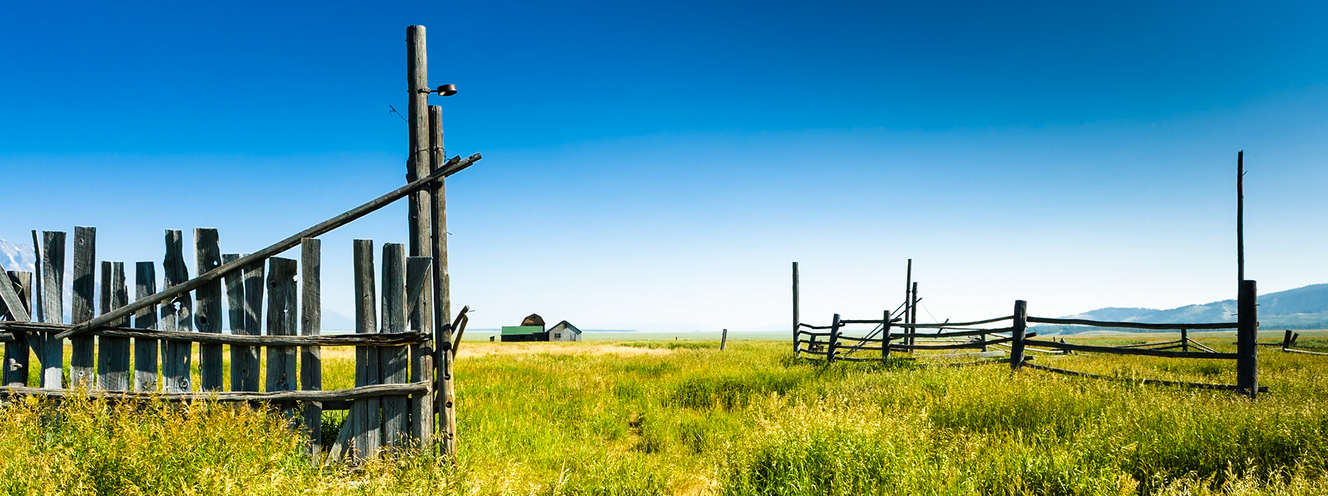 Fence and Barn at Mormon row Grand Teton National Park, Wyoming, USA