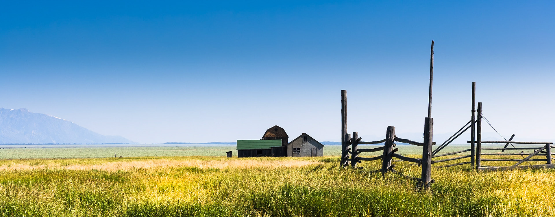 Fence and Barn at Mormon row Grand Teton National Park, Wyoming, USA