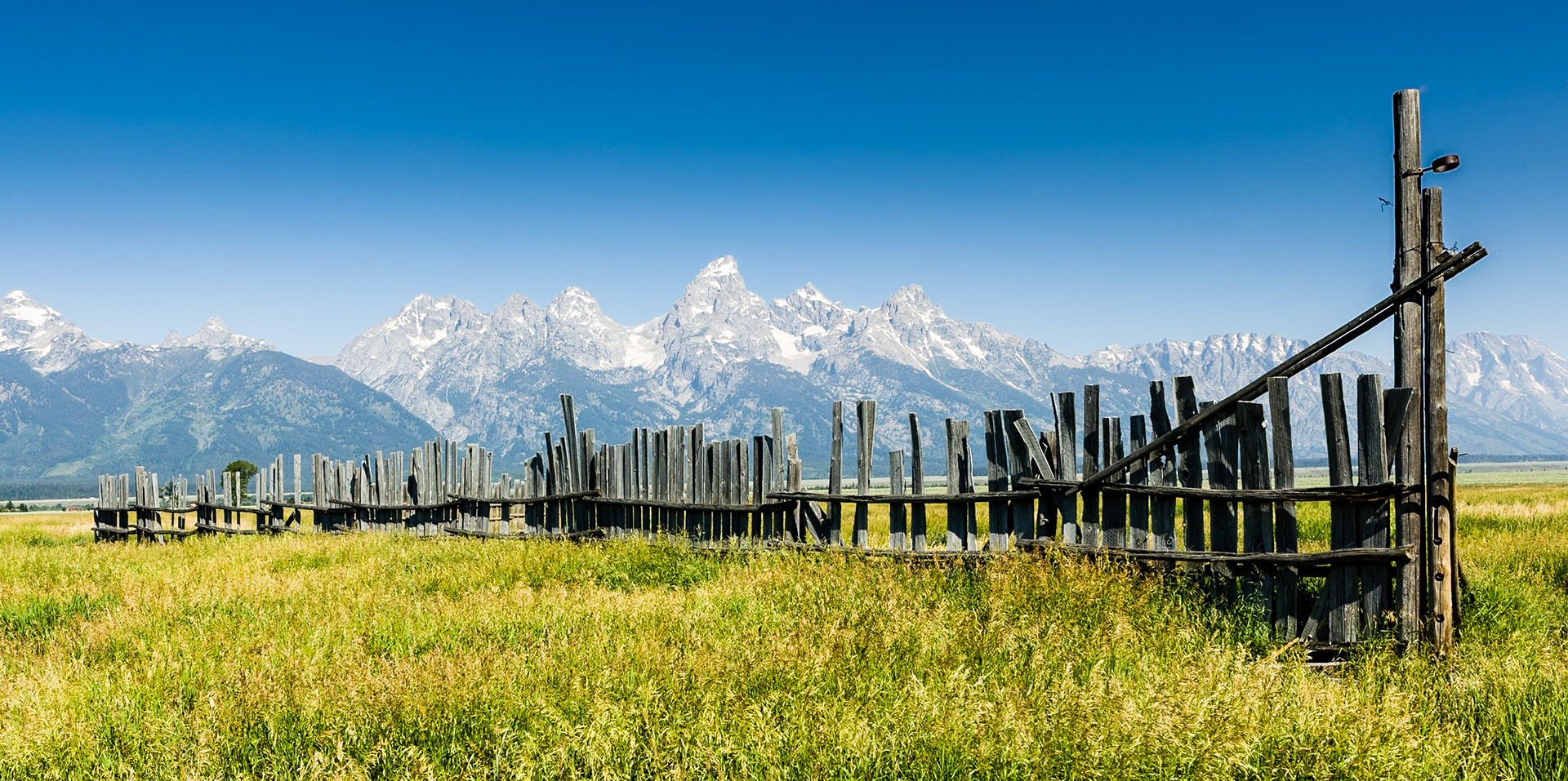Fence at Mormon row Grand Teton National Park, Wyoming, USA