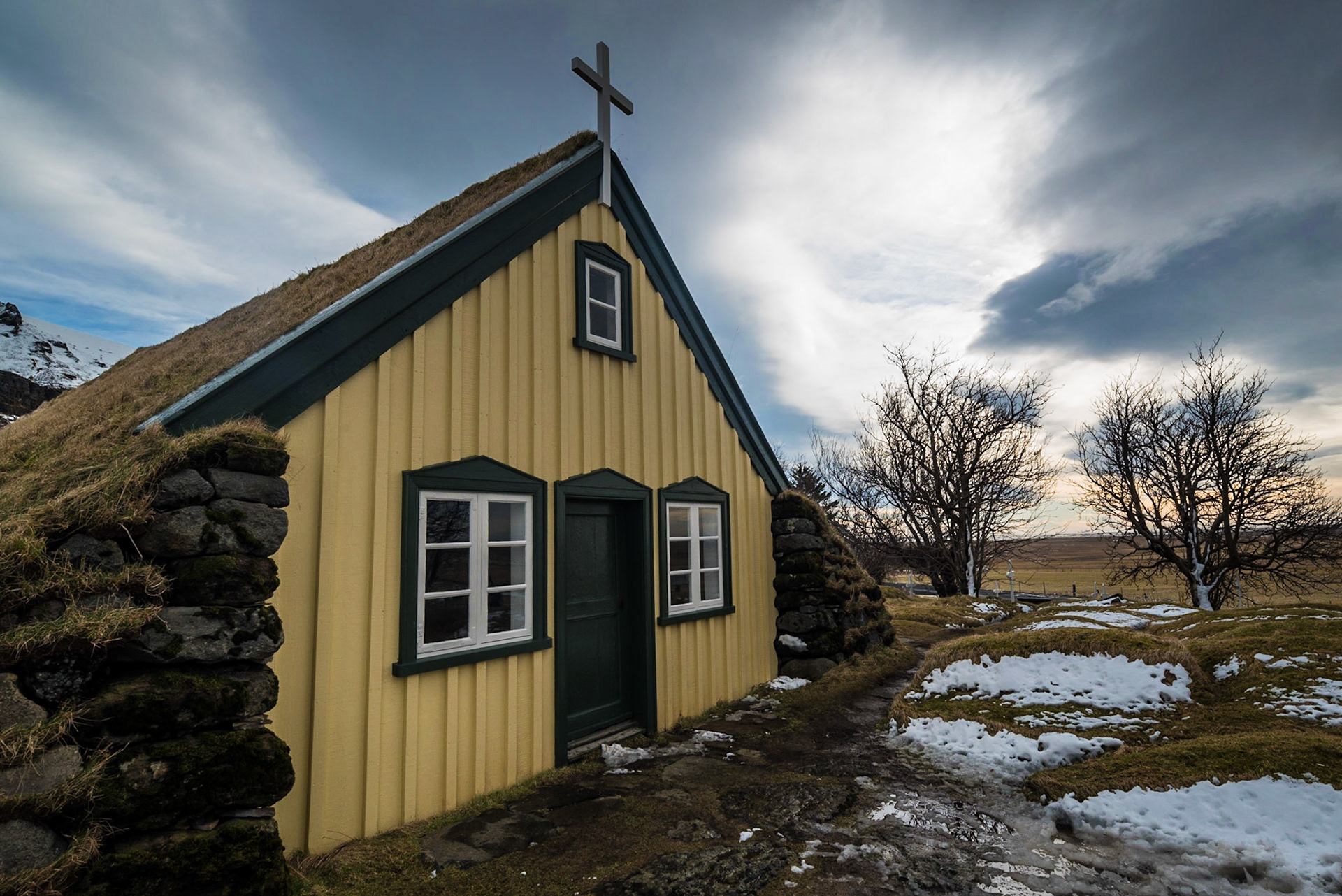 Hofskirkja Lutheran Turf Church in Iceland