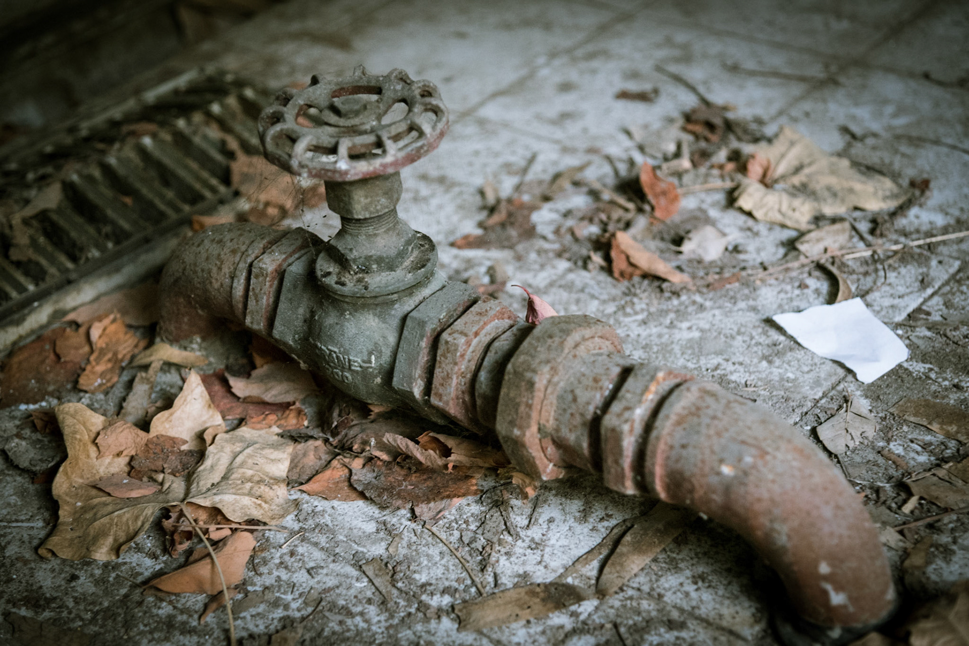A pipe found in an abandoned hotel in Nicosia, Cyprus