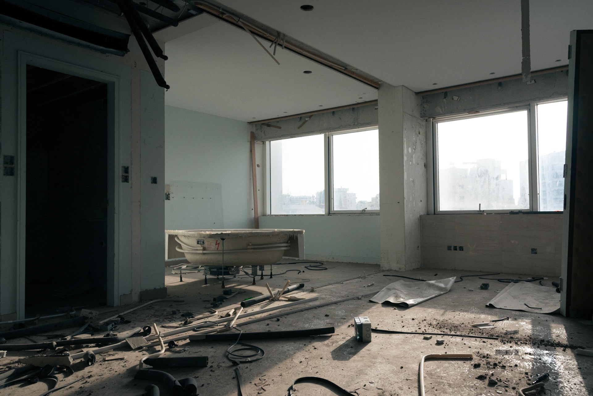 One of the suites of the abandoned hotel in Nicosia