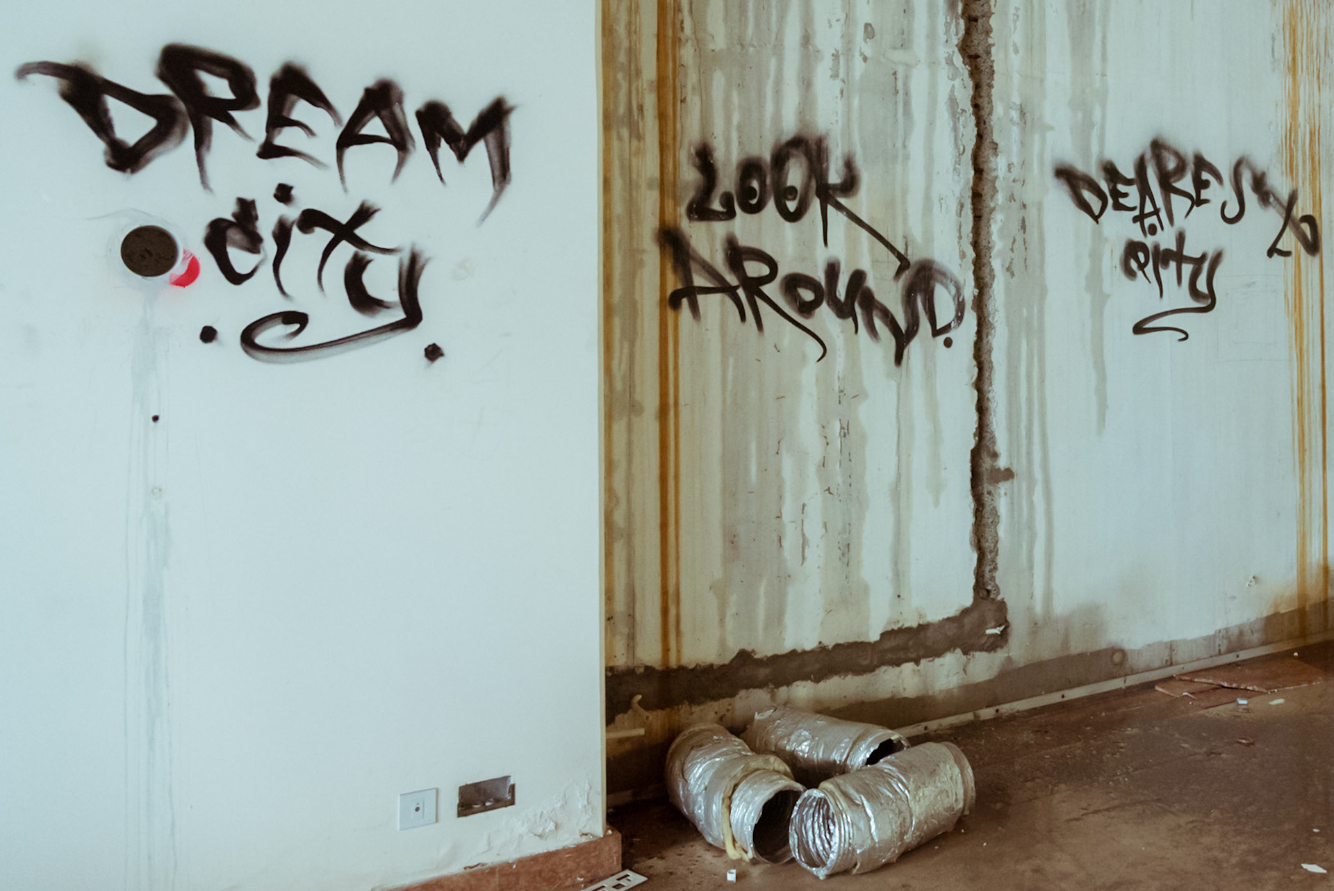 Street art in an abandoned hotel in Nicosia, Cyprus