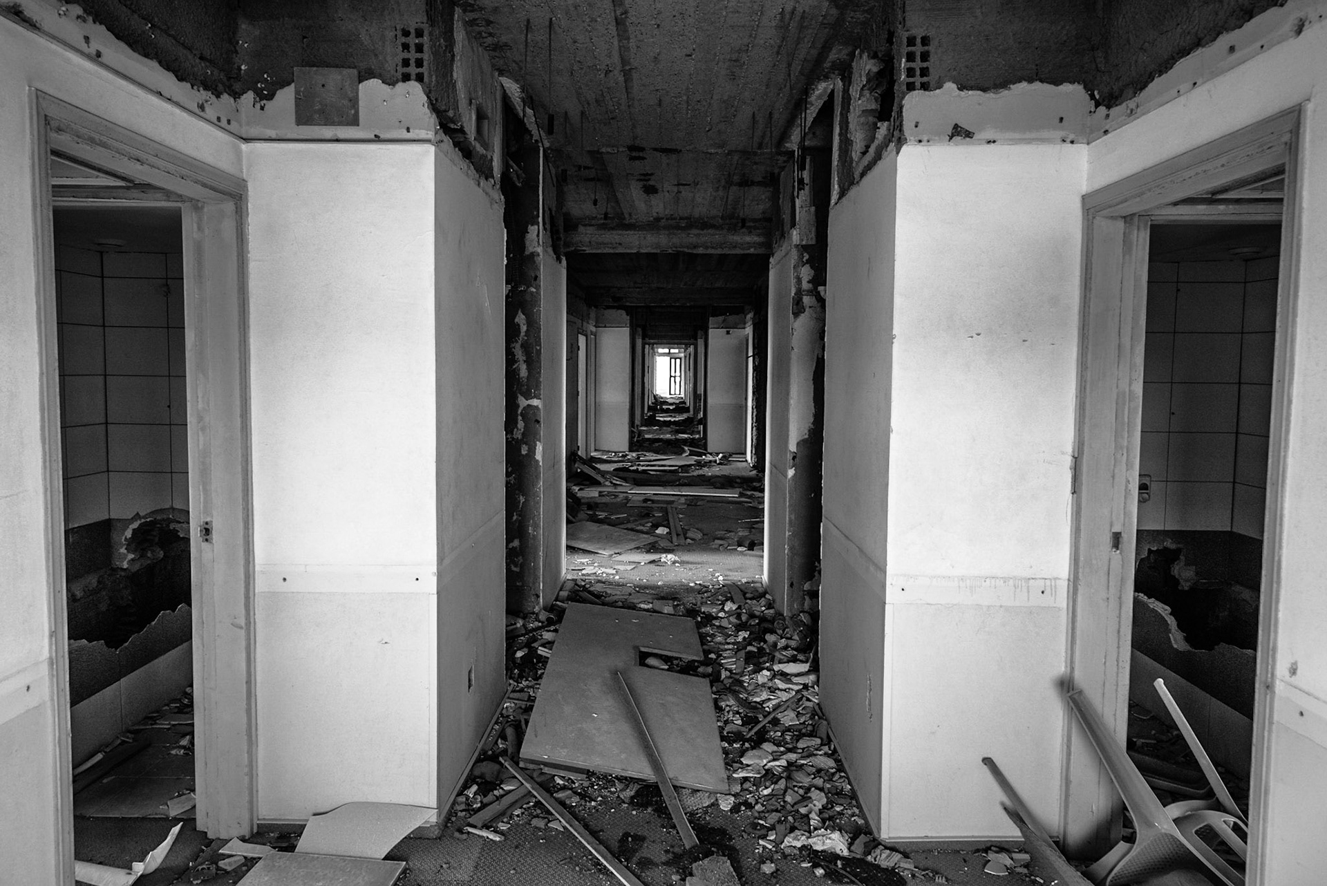 Urban exploration in an abandoned hotel in Larnaca, Cyprus