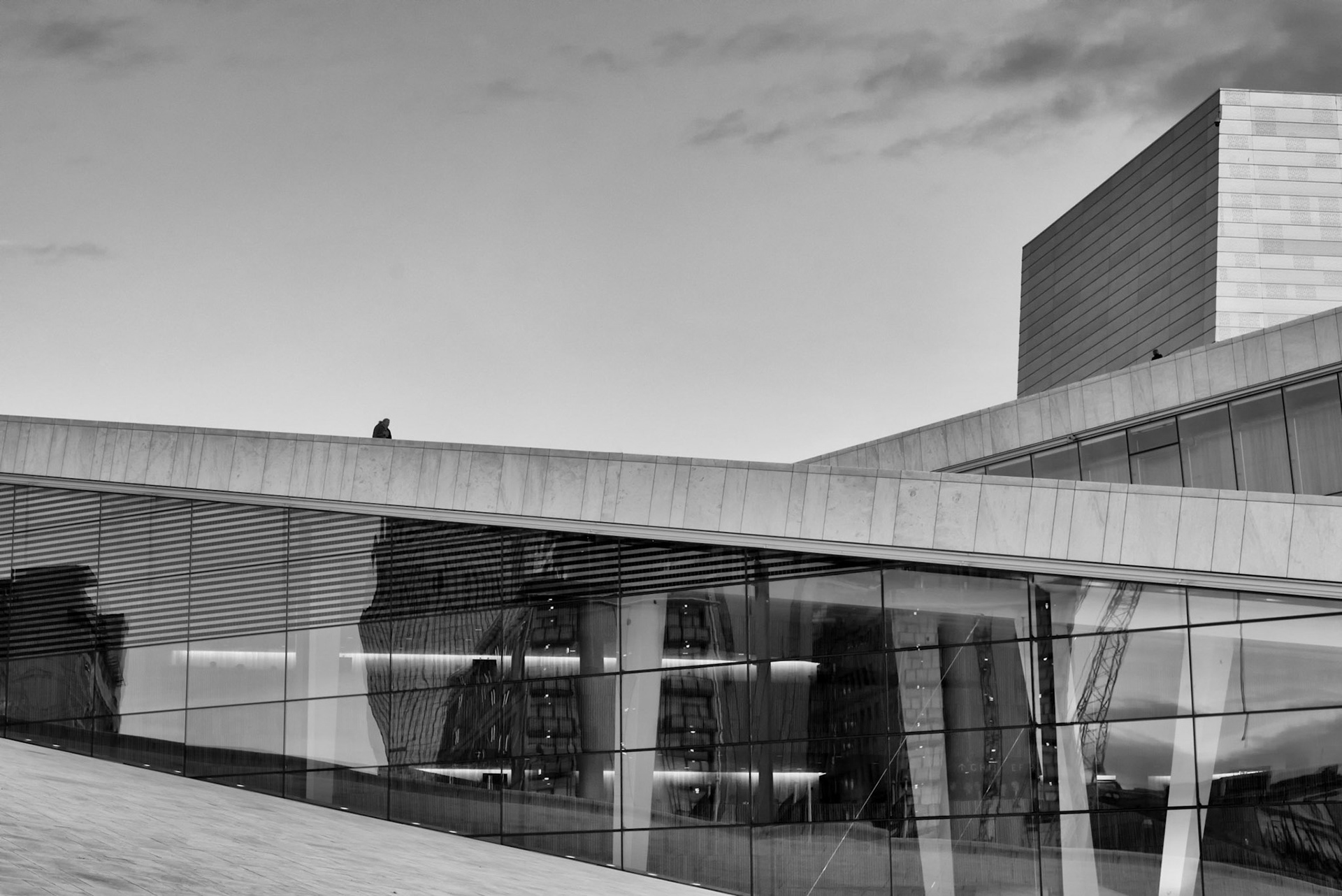 People walking on the roof of the Oslo Opera House in Norway
