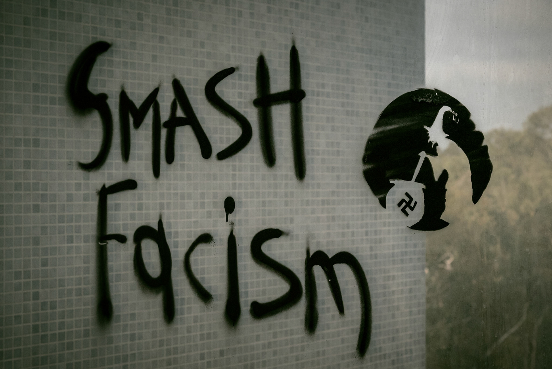 Street art in an abandoned hotel in Nicosia, Cyprus