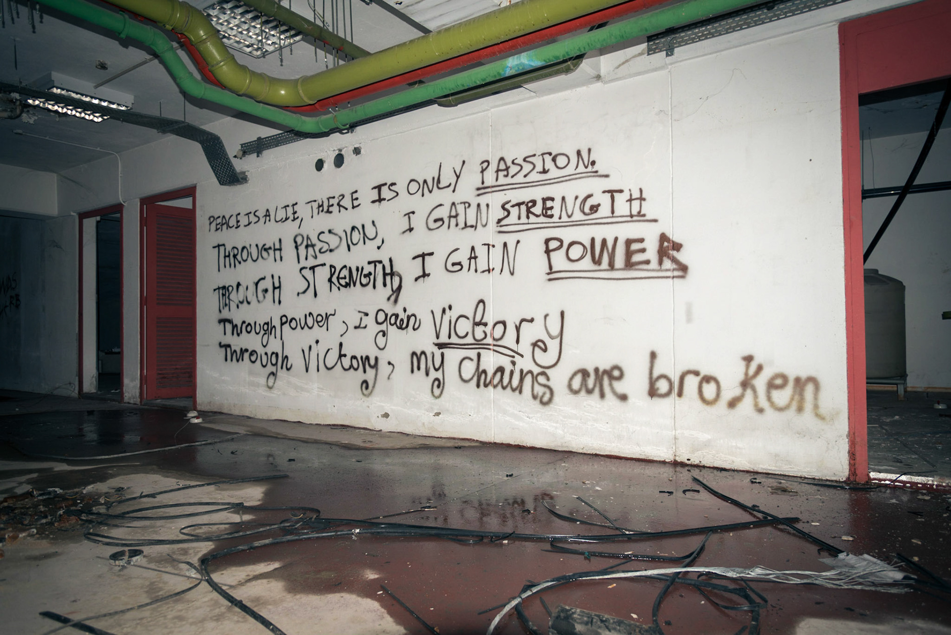 Street art in an abandoned hotel in Nicosia, Cyprus