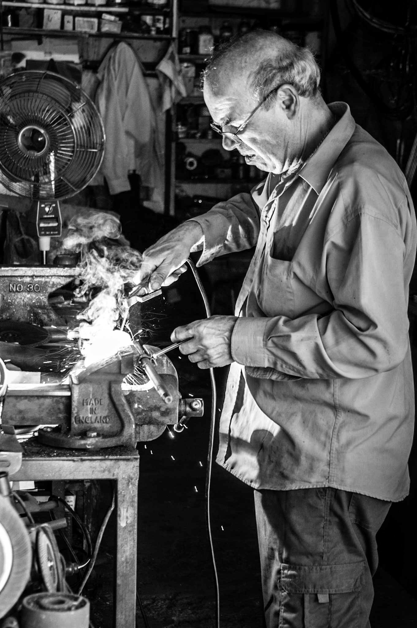 Welder in Old Nicosia Cyprus