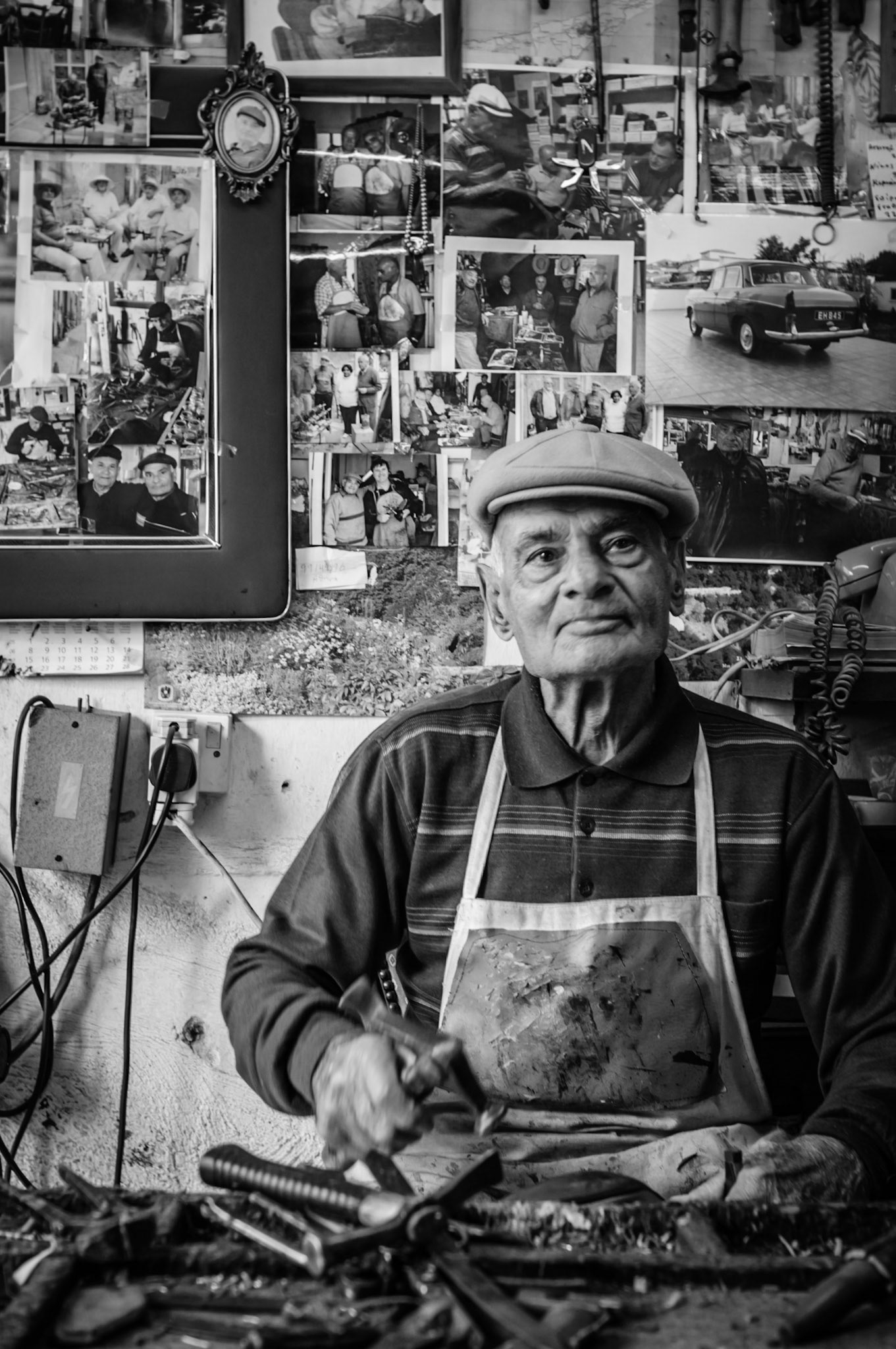 Mr Erotokritos is fixing shoes in Old Nicosia in his shop for over 30 years.