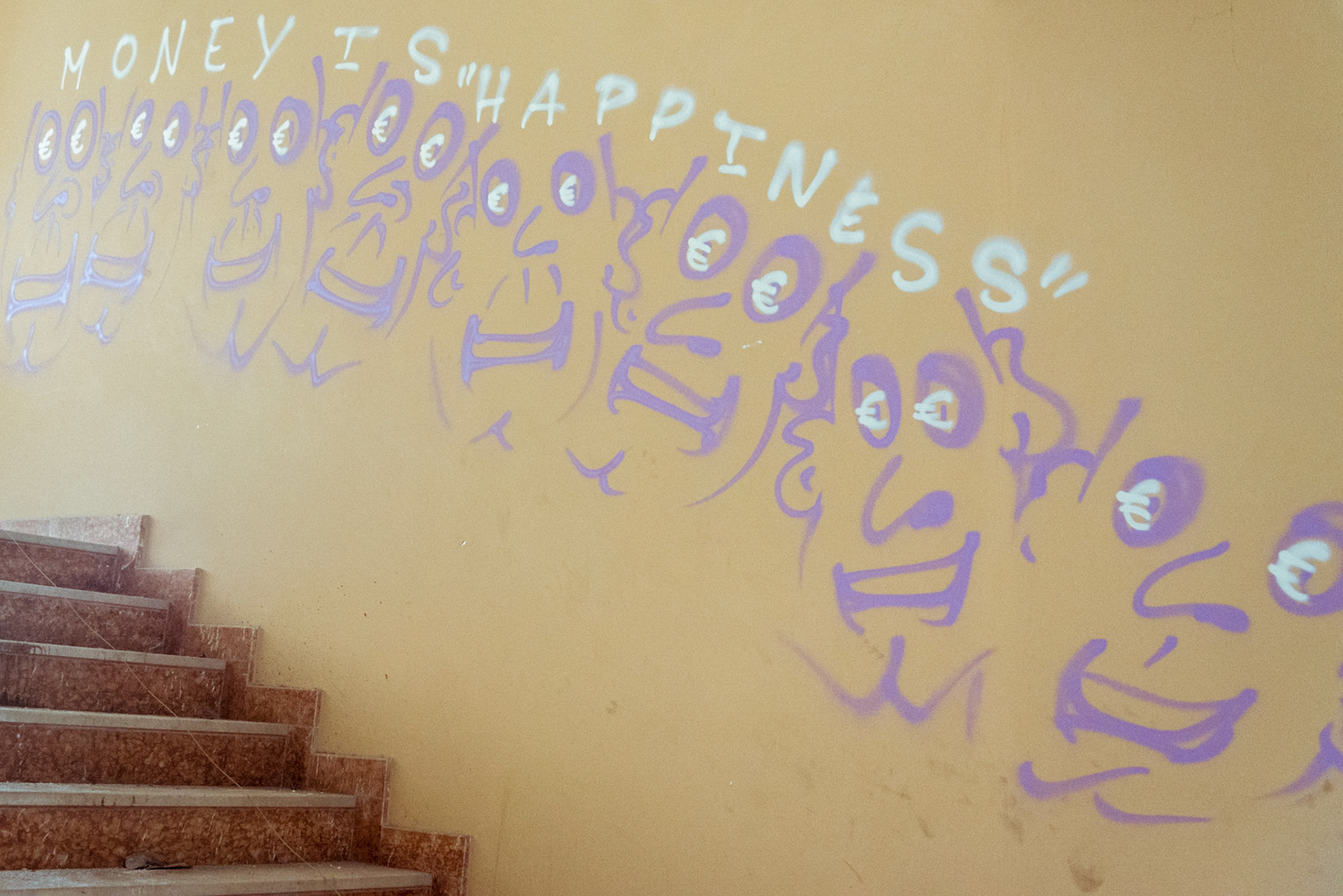 Street art in an abandoned hotel in Nicosia, Cyprus