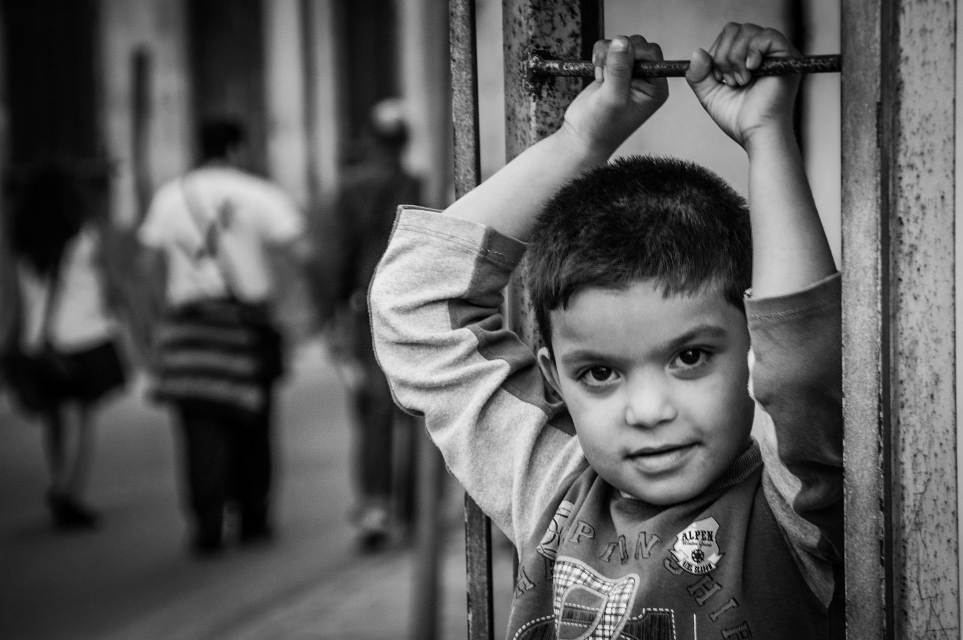 Young boy playing in Occupied Nicosia, Cyprus